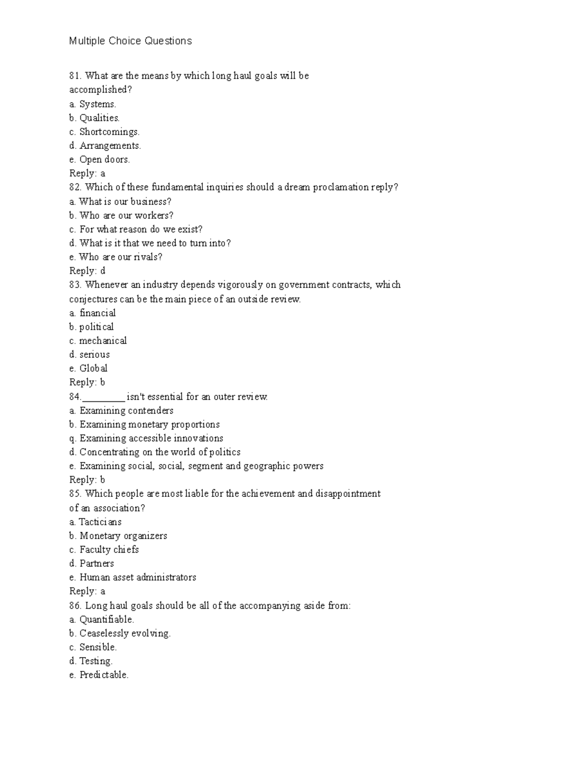 ADMN 2556 MGT Multiple Choice Questions #81 - Multiple Choice Questions ...