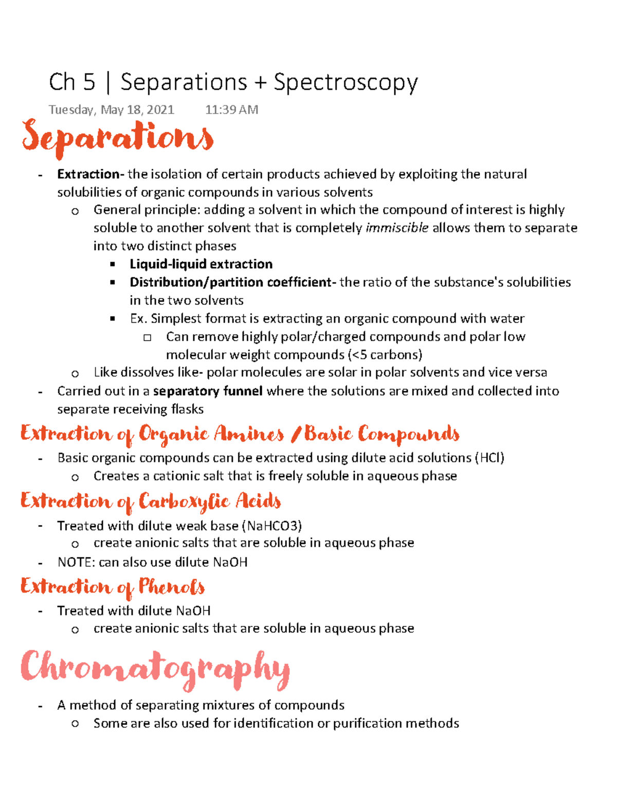 Chromatography Lecture notes MCAT WEEK Chem 14D UCLA Studocu