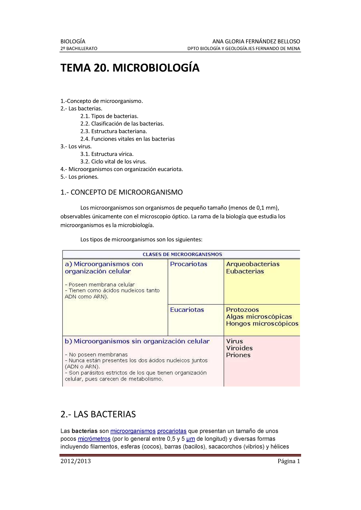 Bact - Apuntes - 2º BACHILLERATO DPTO BIOLOGÍA Y GEOLOGÍA FERNANDO DE ...