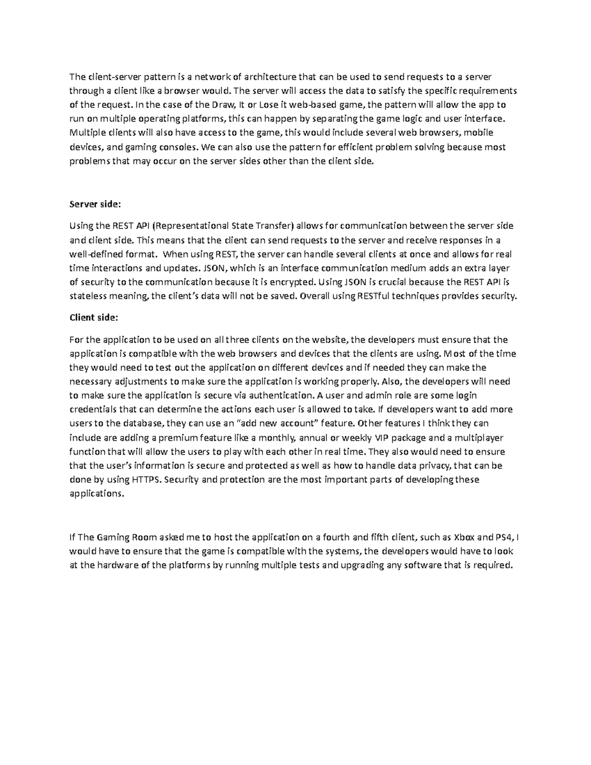 42 journal n/a The clientserver pattern is a network of