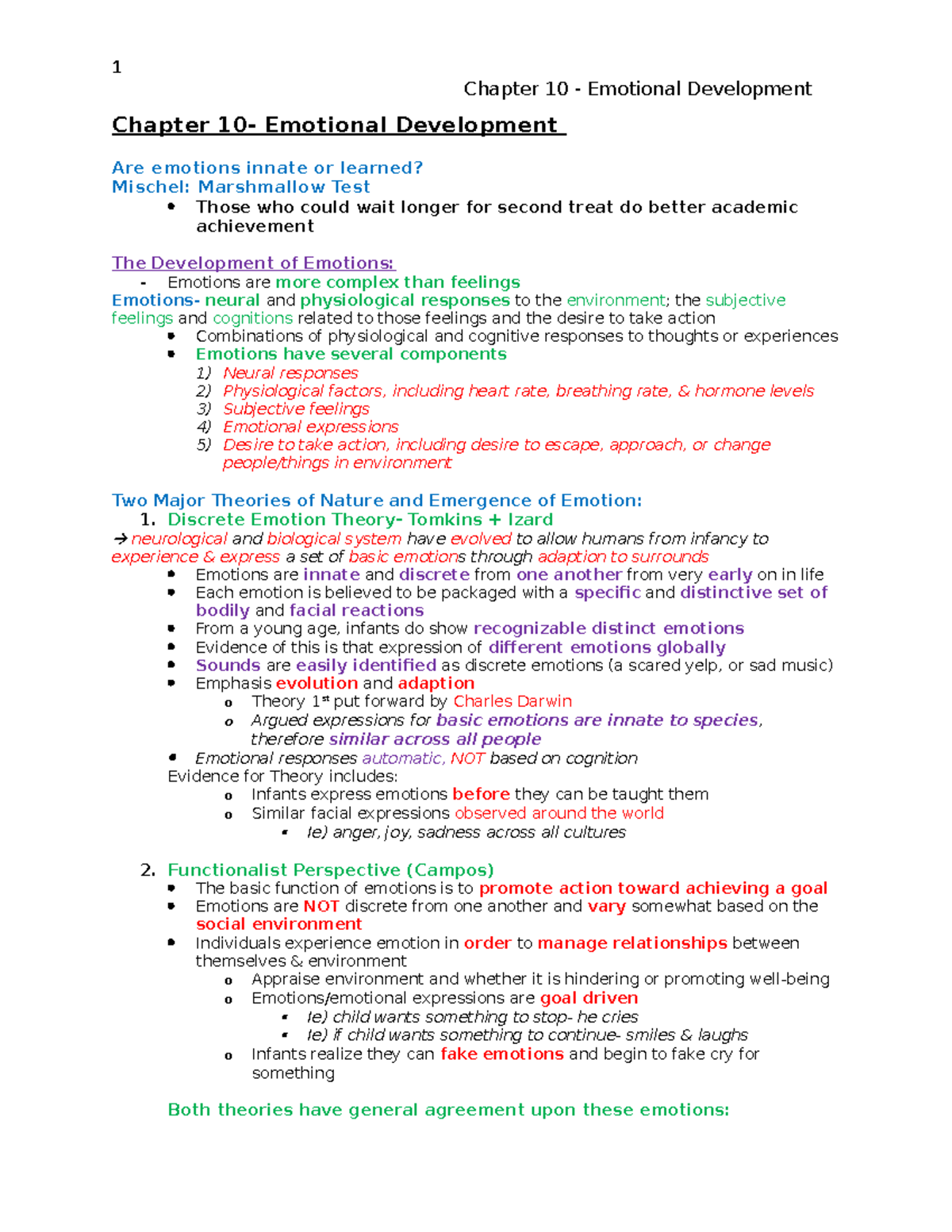 Chapter 10-emotional Development - 1 Chapter 10 - Emotional Development ...