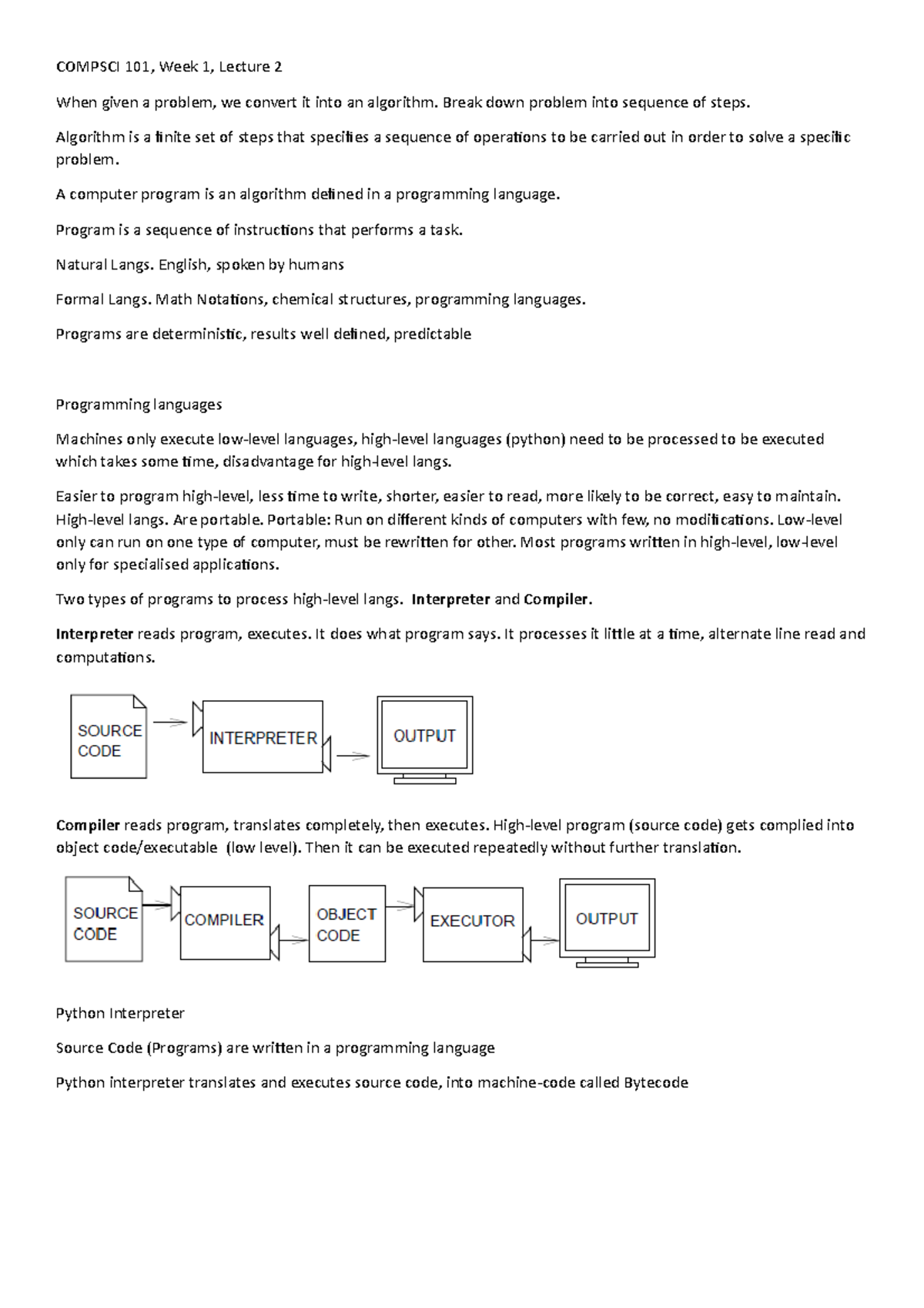 Compsci 101 Week 1 Lecture 2 - COMPSCI 101, Week 1, Lecture 2 When ...