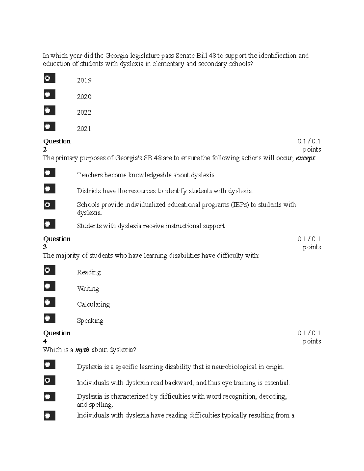 SPED Final quiz - study materials for the course. they will definitely ...