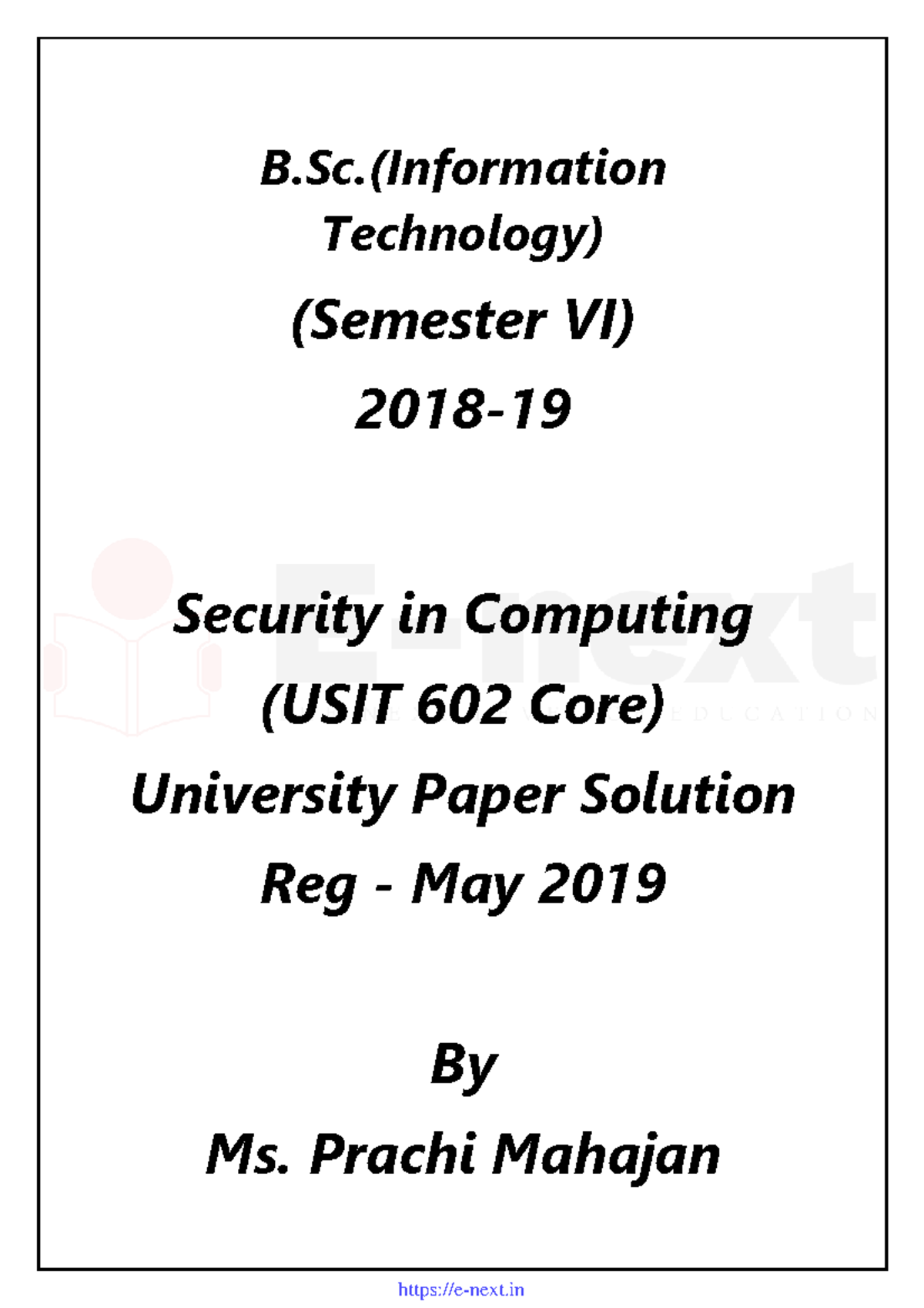 SIC APR-19 (S.P. VSIT) (E-next - B.(Information Technology) (Semester ...
