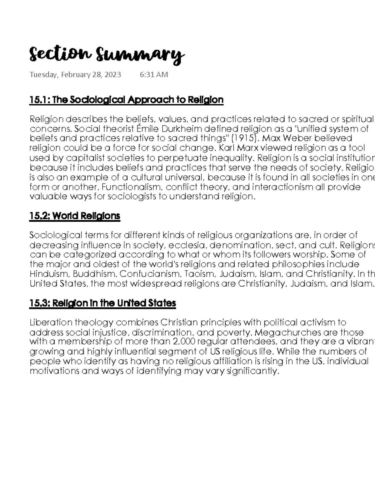 section-summary-religion-1-the-sociological-approach-to-religion