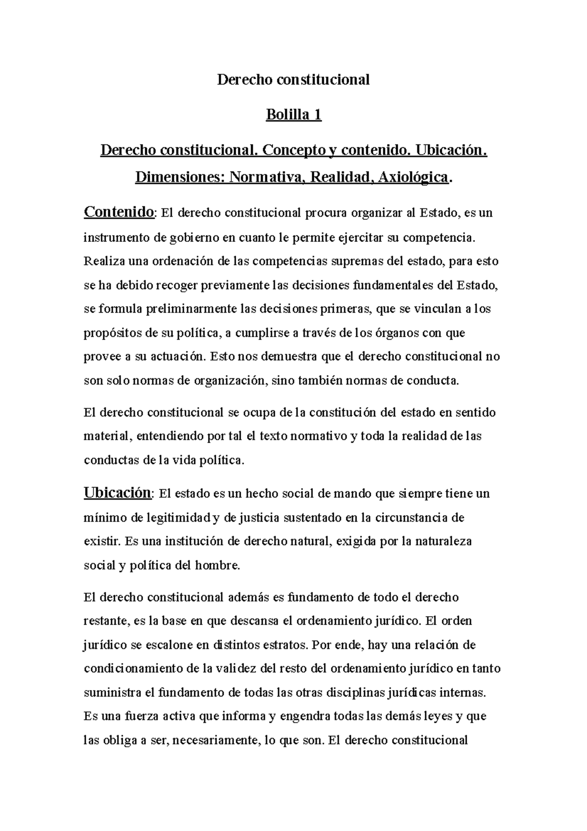 Derecho Constitucional Resumen - Derecho Constitucional Bolilla 1 ...