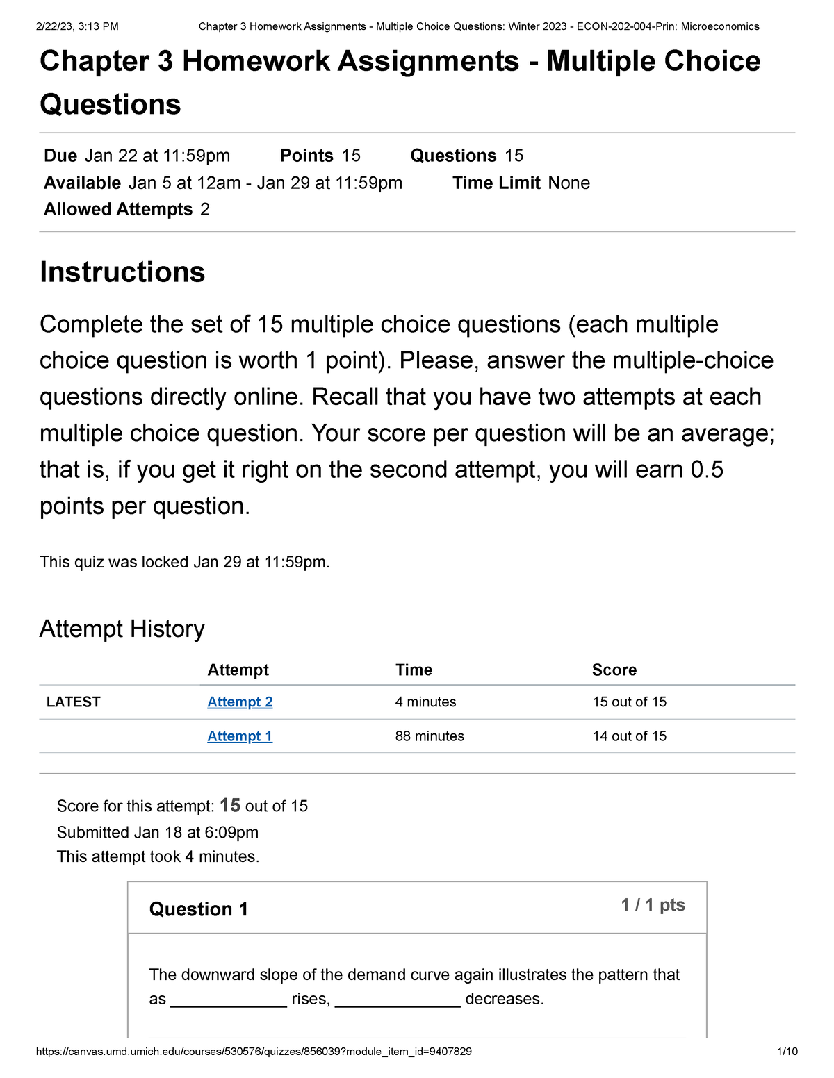 MC 3 - Econ 202 Practice Guides - Chapter 3 Homework Assignments ...