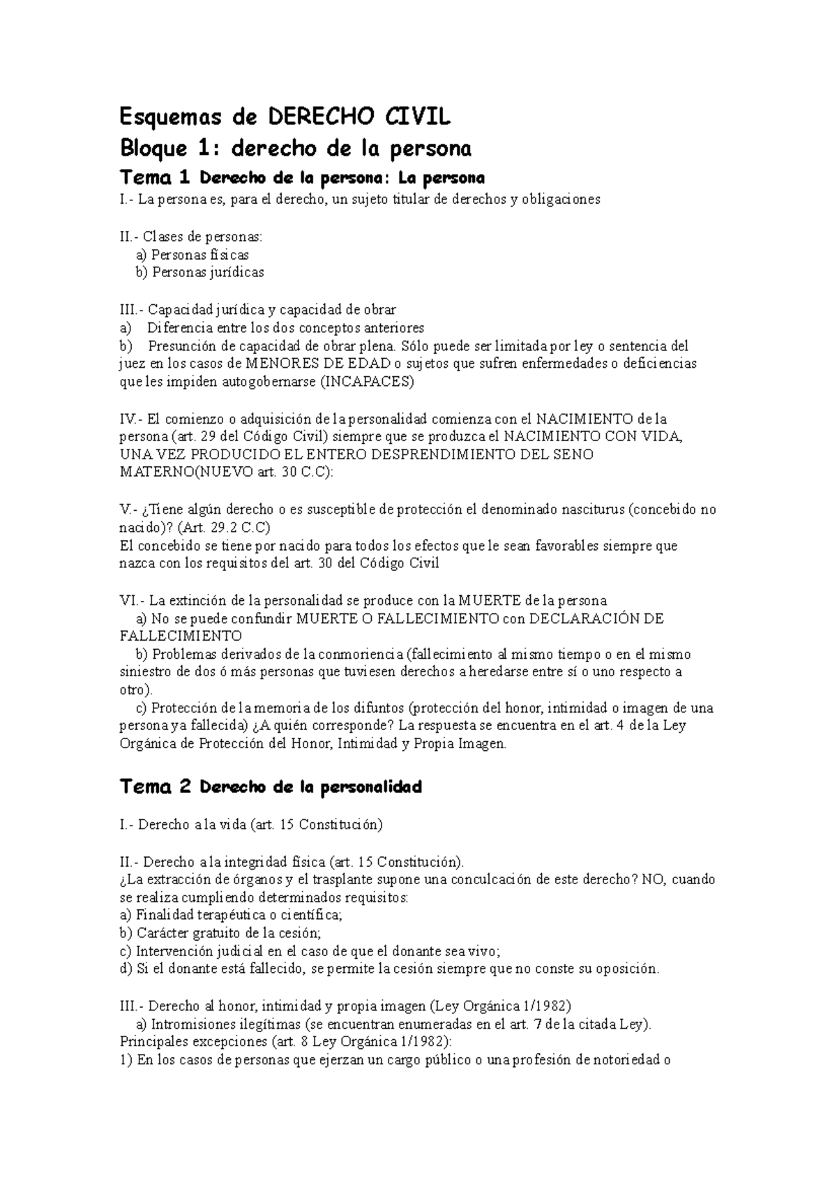 Esquemas De Derecho Civil T. Social - Esquemas De DERECHO CIVIL Bloque ...