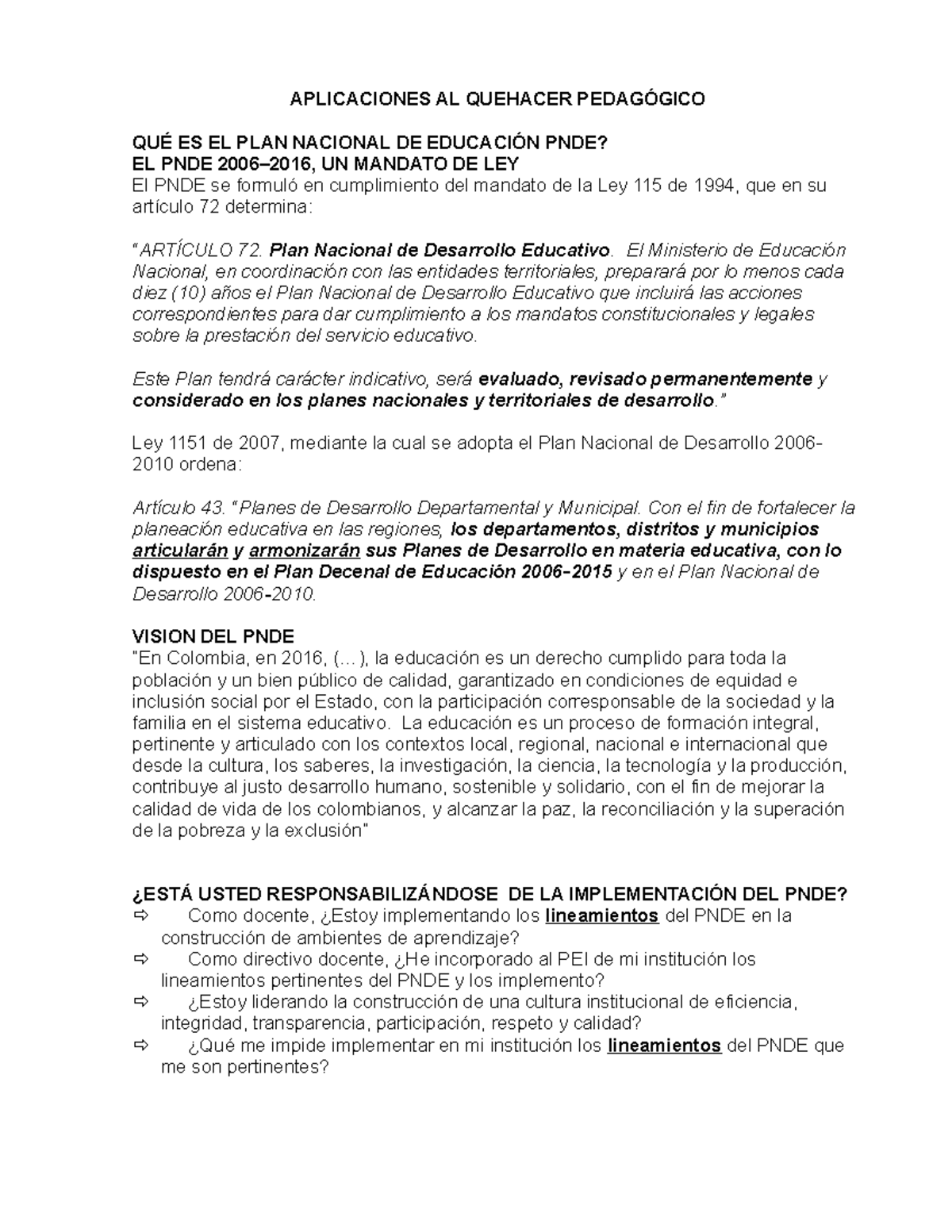 Aplicaciones AL Quehacer Pedag gico APLICACIONES AL QUEHACER