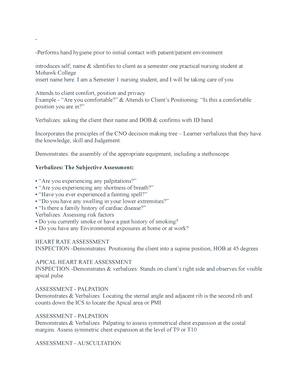 PN lab 1 - Skills checkpoint - Lungs and thorax assessment student - PN ...