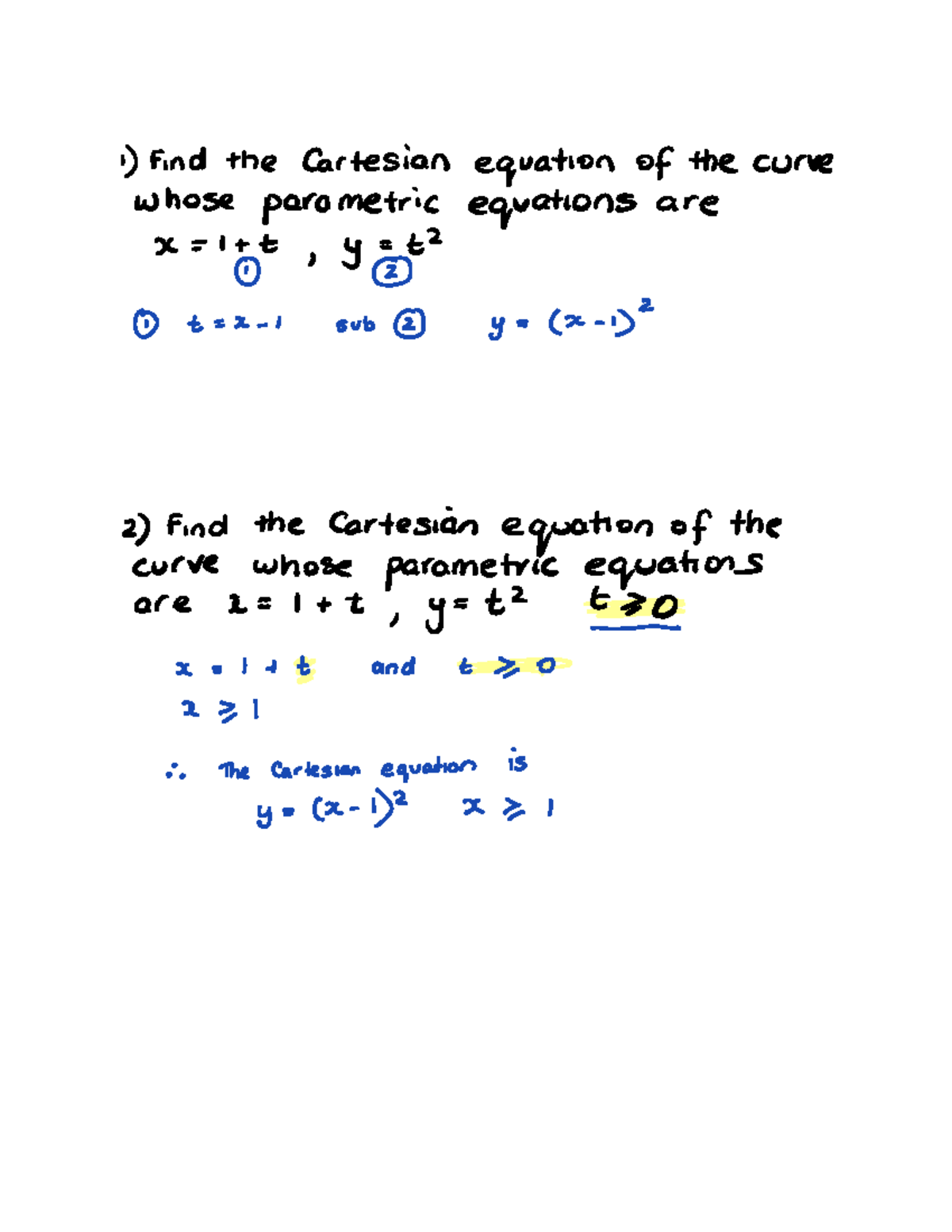 2 Parametric Equations - Studocu