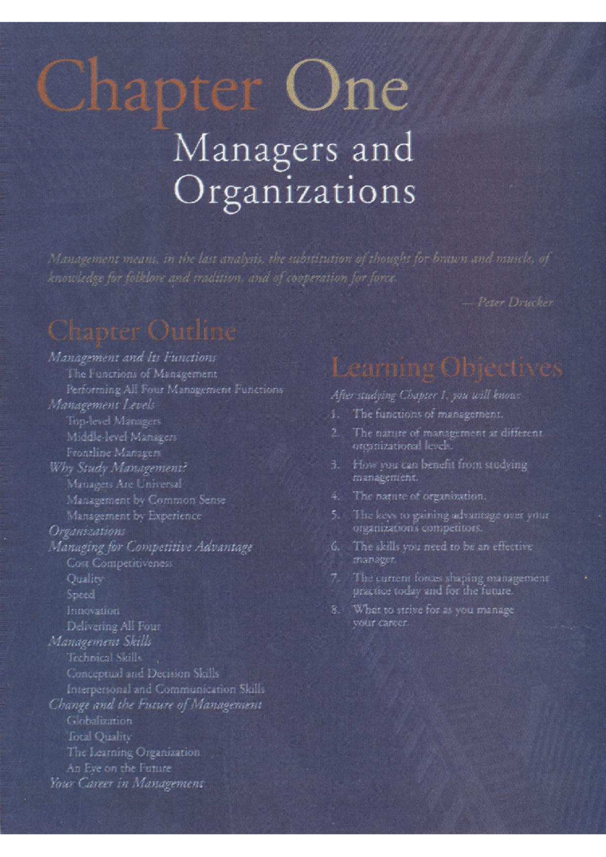 Chapter 1 - full - hey - Chapter One Managers and Organizations ...