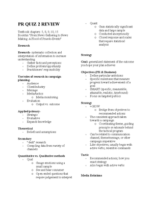 Intro to PR - notes on the first chapters of the seitel textbook ...