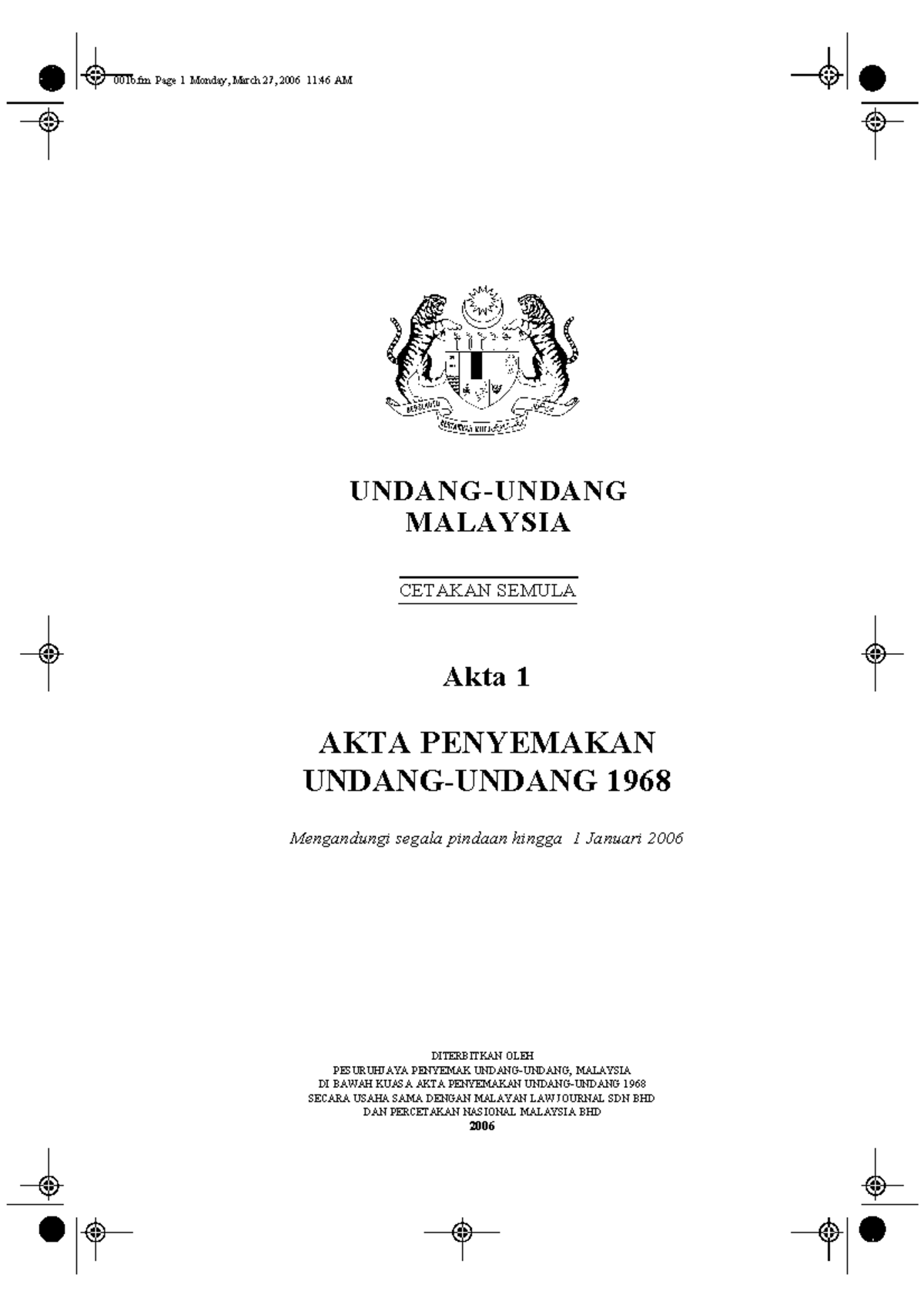 Akta 1 - Perlembagaan Ini Ialah Undang-undang Utama Persekutuan Dan Apa ...