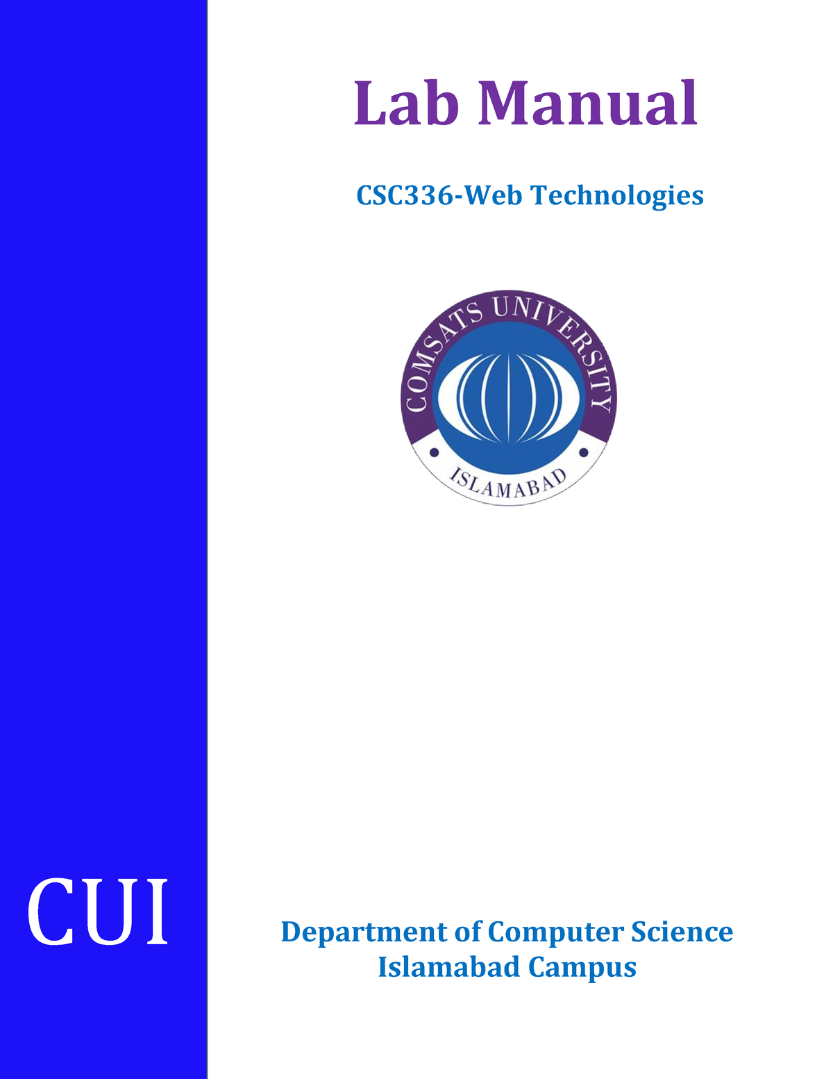 CSC 336 WT Lab manualsp 22 v3 Lab Manual CSC336 Web Technologies