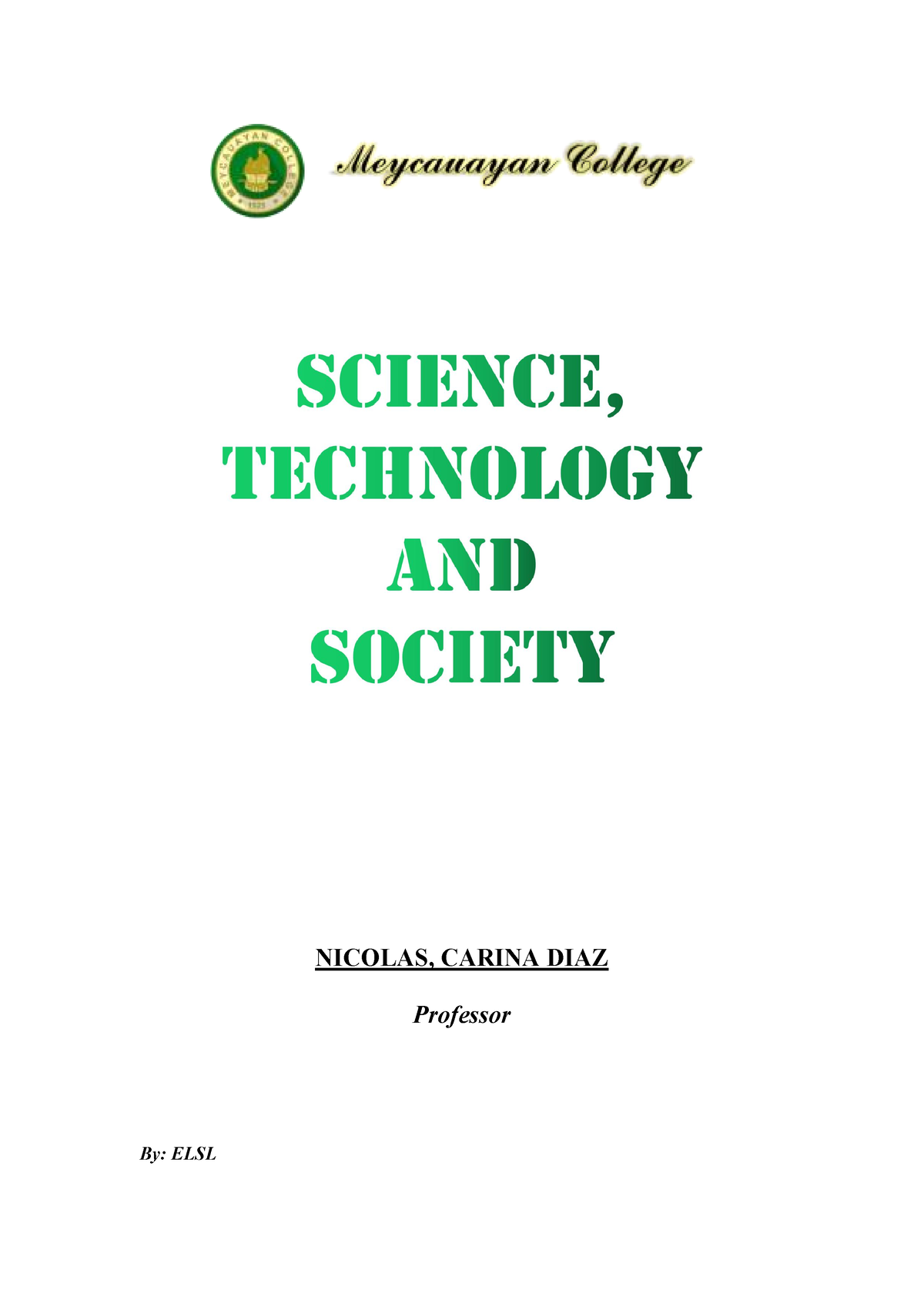 Science-Technology-and-Society Lesson-1 - NICOLAS, CARINA DIAZ ...