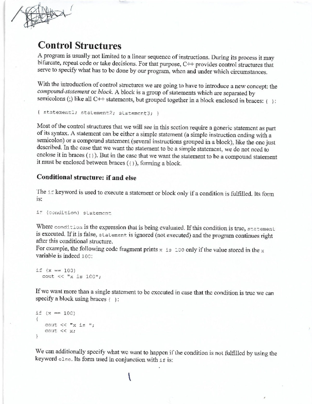 Control structures - Business information technology - Studocu