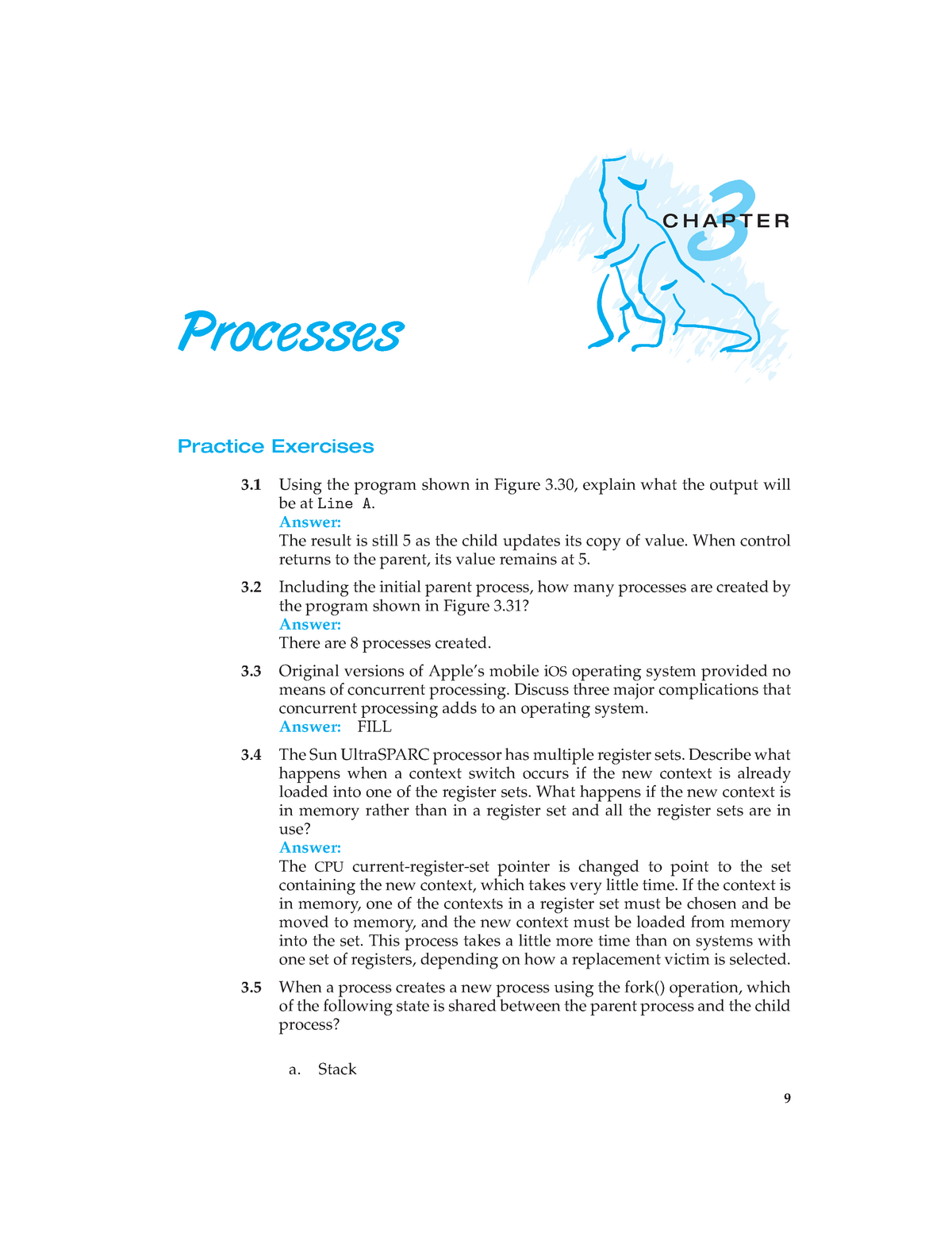 Operating System Concepts Chapter 3 Exercise Solution Part 1 - 3 ...