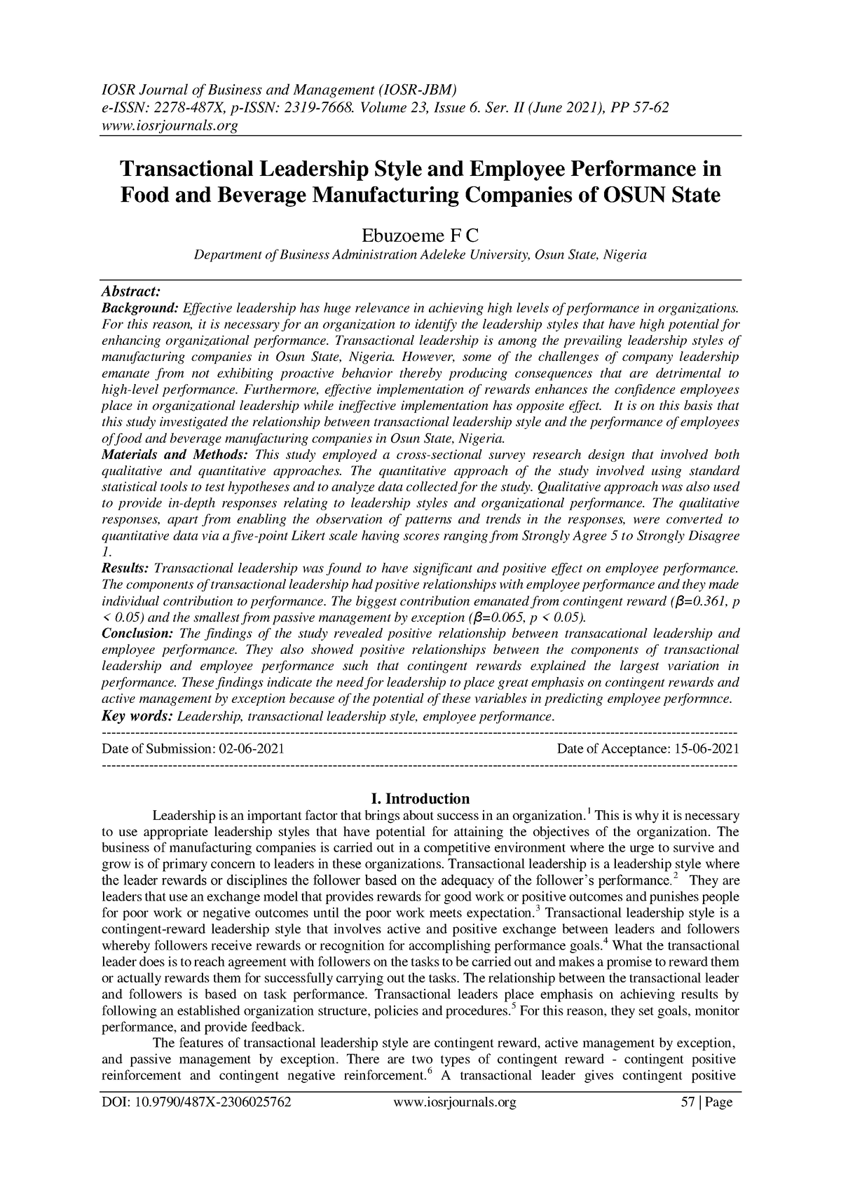 G2306025762 - Research - IOSR Journal Of Business And Management (IOSR ...