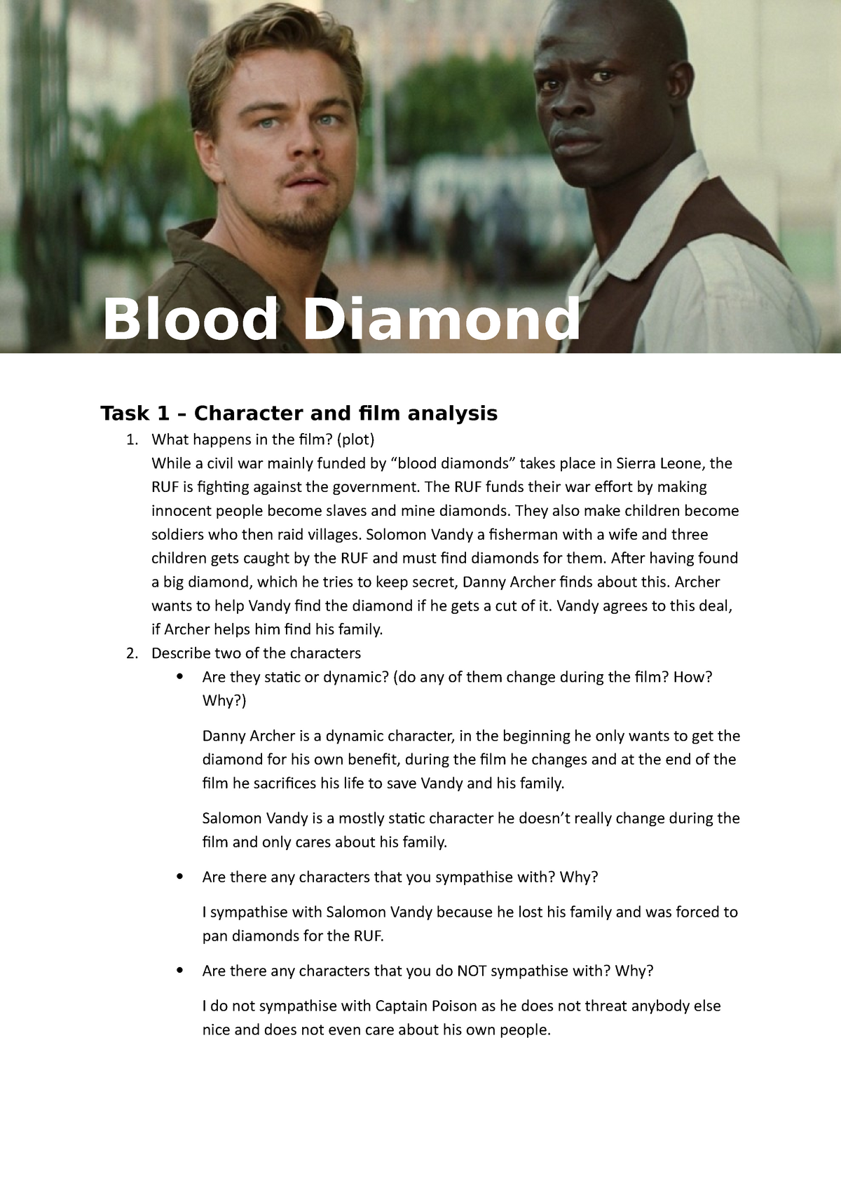 blood diamond summary