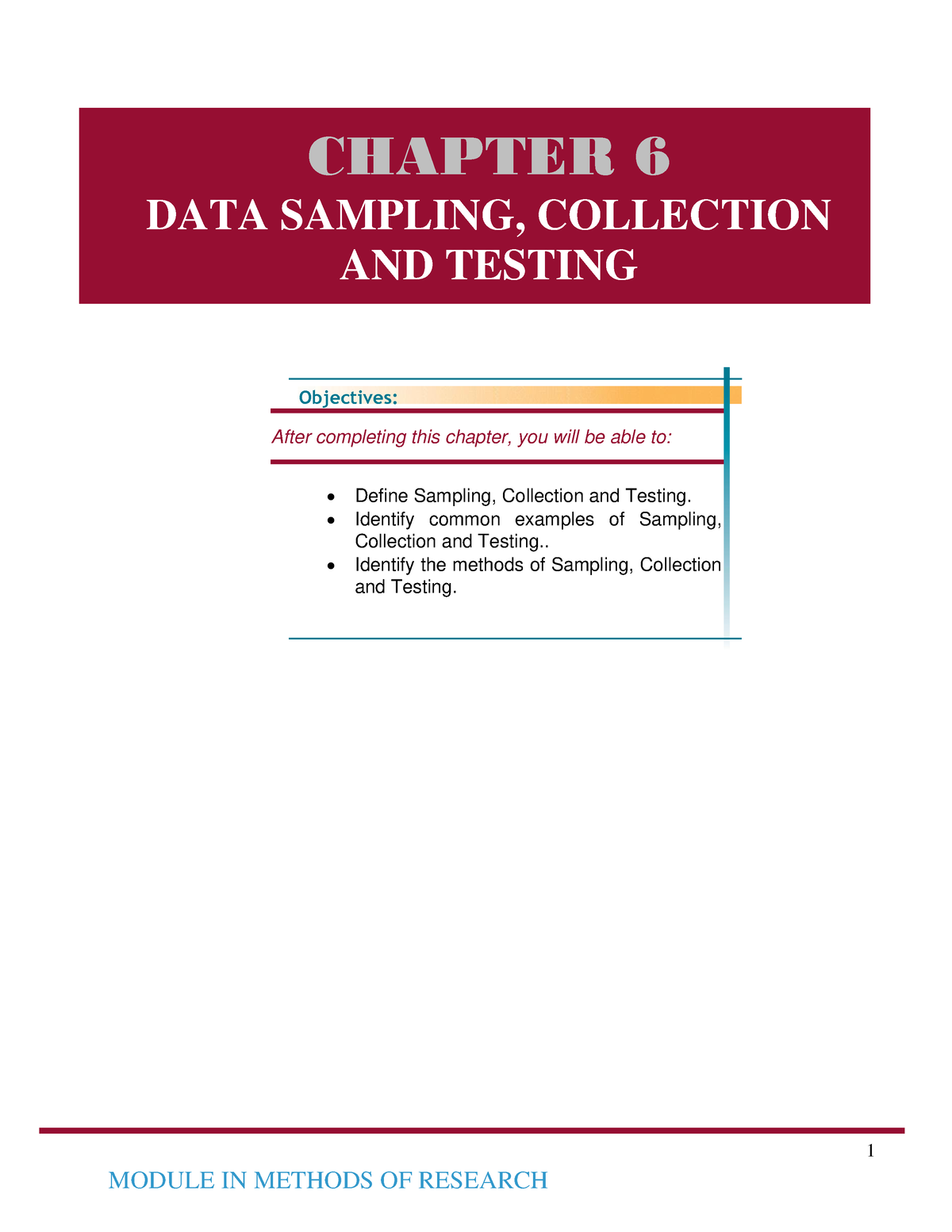 chapter 6 research methods sampling