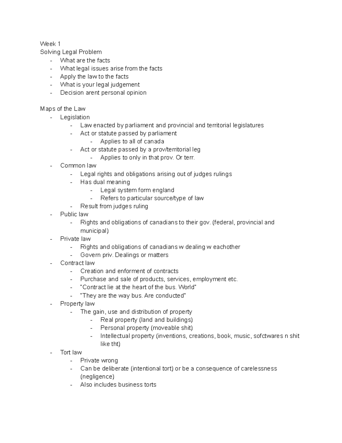 Law122 - not - Week 1 Solving Legal Problem - What are the facts - What ...