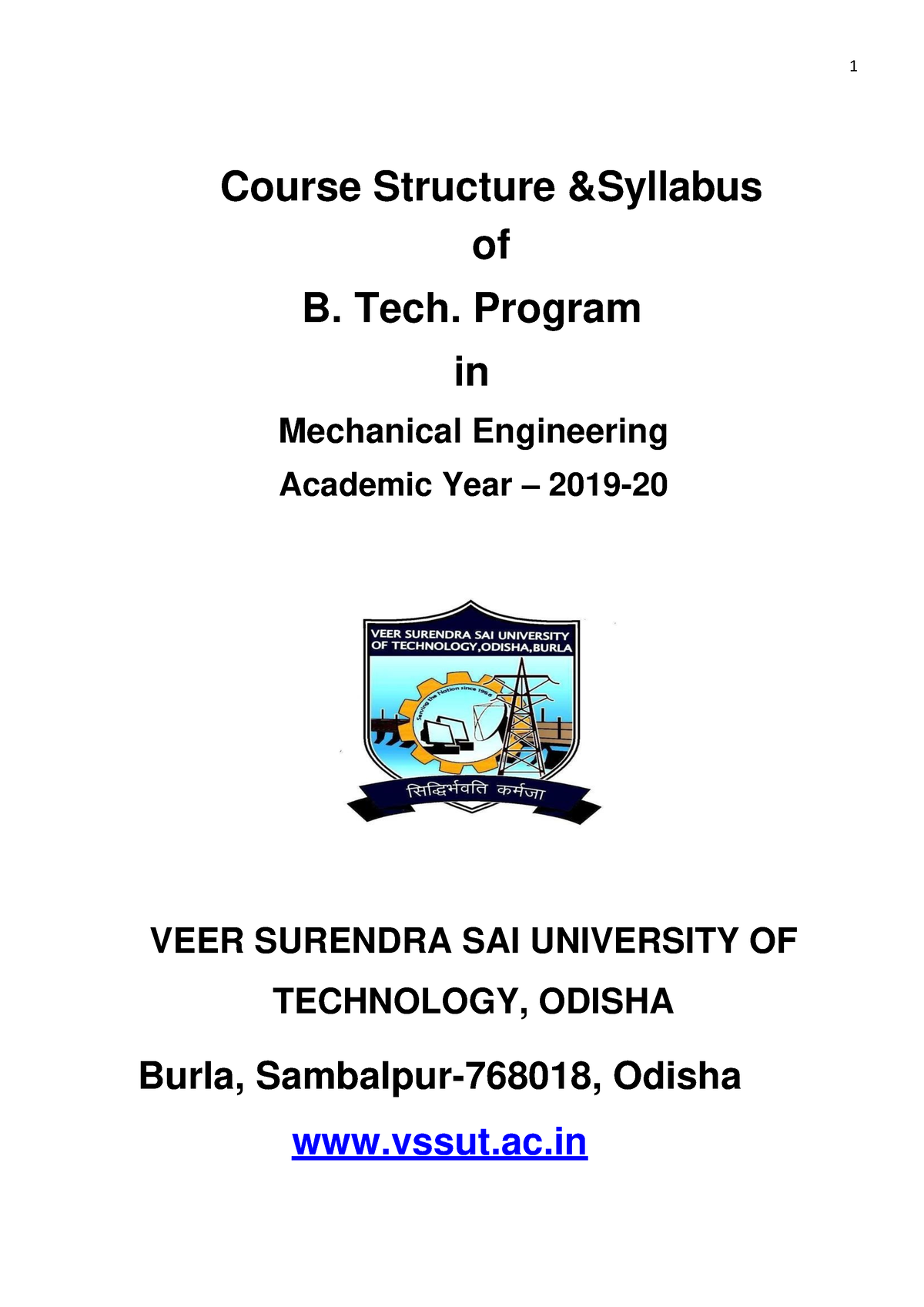 Btech Mechanical Engg 19 20 - Course Structure &Syllabus Of B. Tech ...