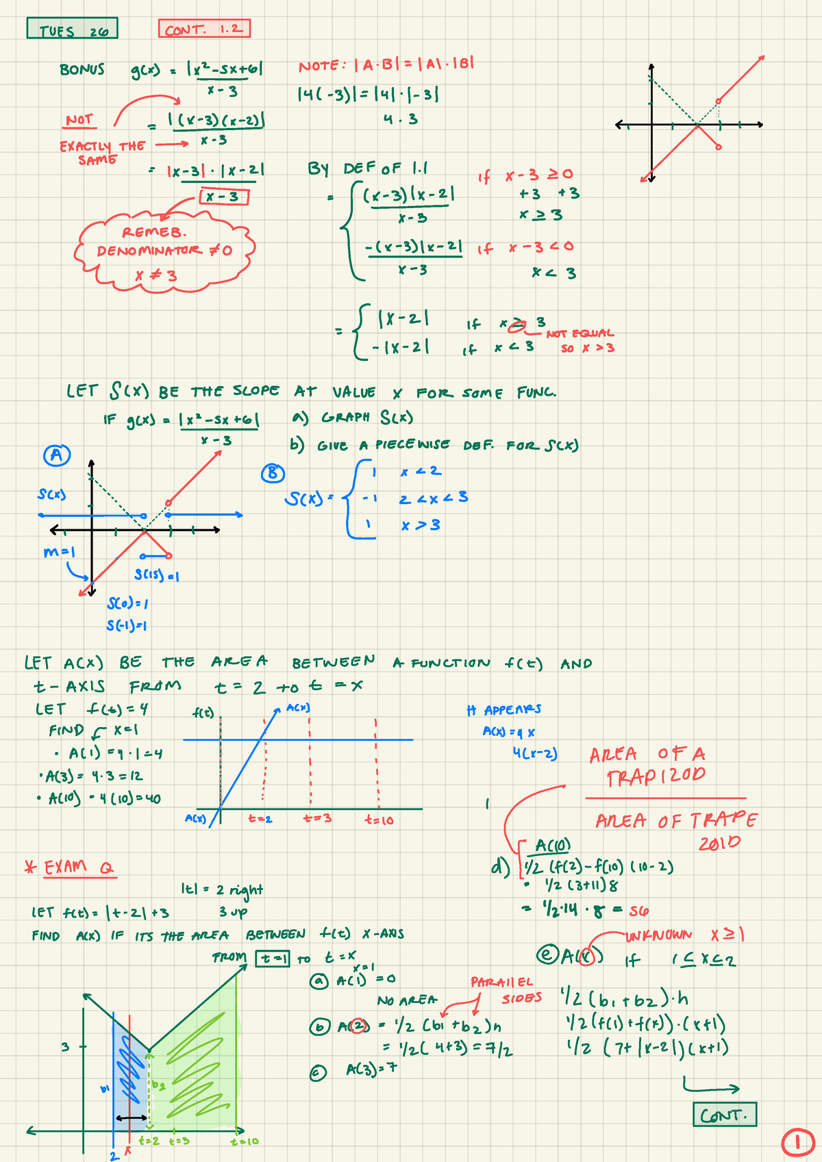 July26Notes - Summer lecture notes - TUES 26 CONT . BONUS gcx ) = 1 ×2 ...