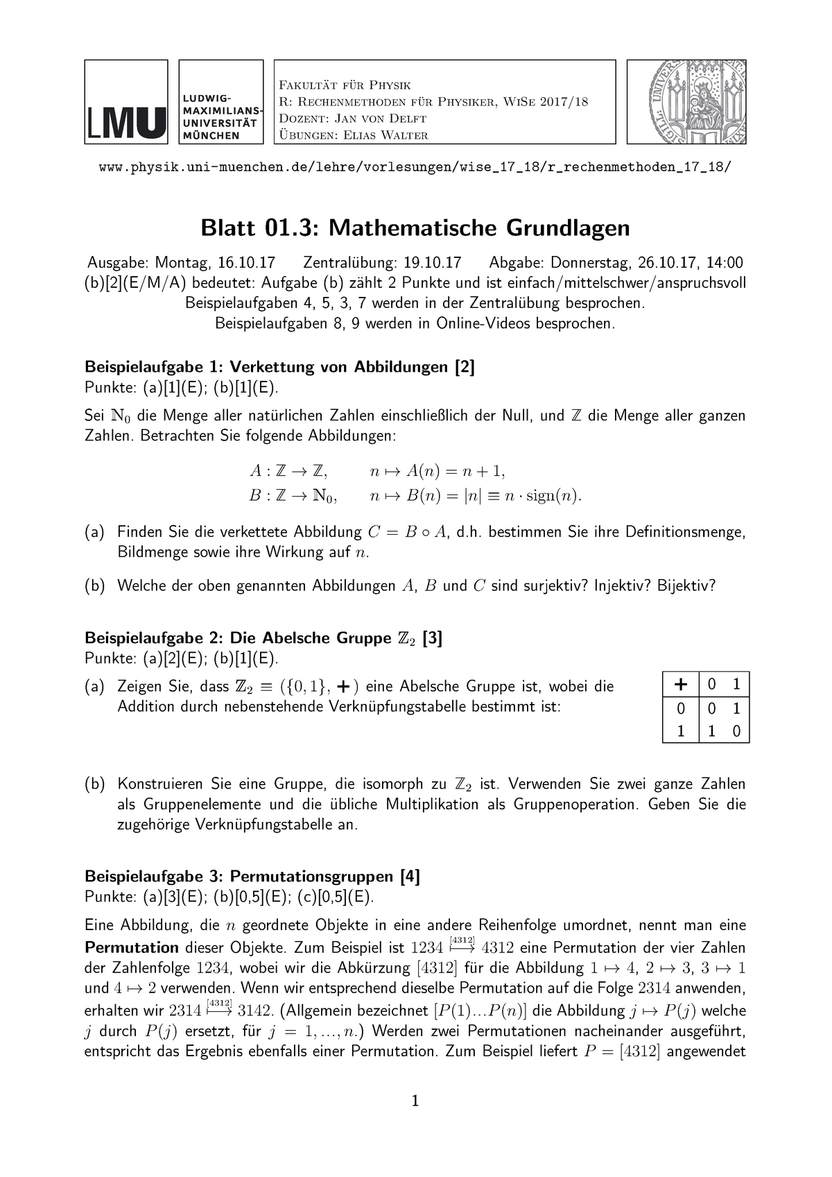 01Mathematische Grundbegriffe - Fakult¨ At F¨ Ur Physik R ...