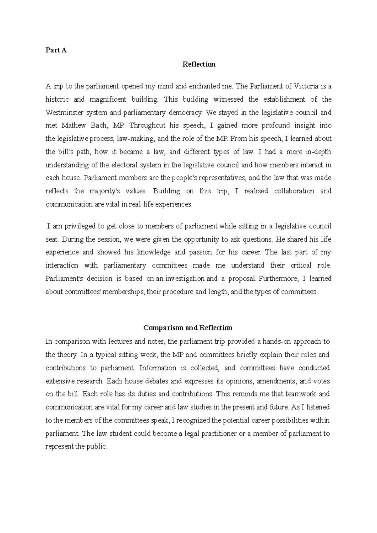 Assessment 3 Critical Reflextion and legal reasoning task - Part A ...