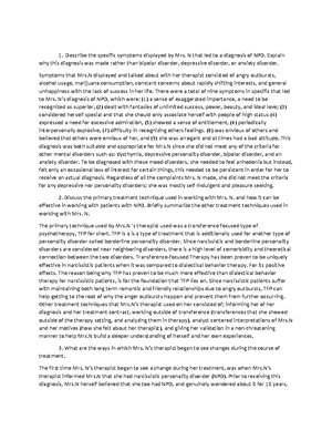 Case Study #1 Generalized Anxiety Disorder - 1 Explain the behavioral ...
