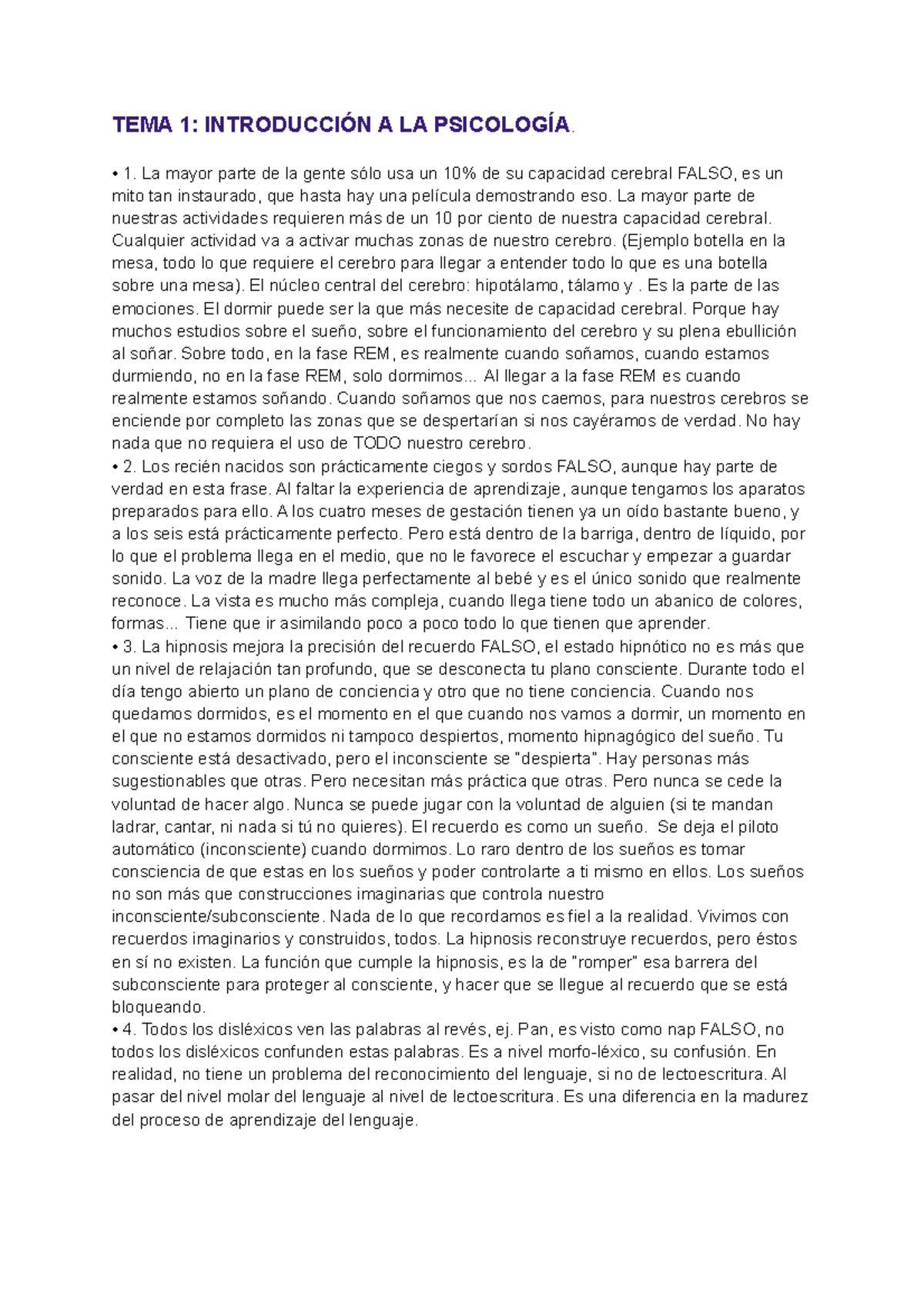 Tema-1-Psicologia - Apuntes 1 - TEMA 1: INTRODUCCIÓN A LA PSICOLOGÍA ...