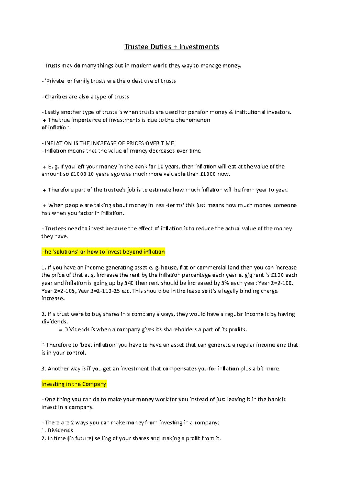 Trustee Duties And Investments Trustee Duties Investments Trusts