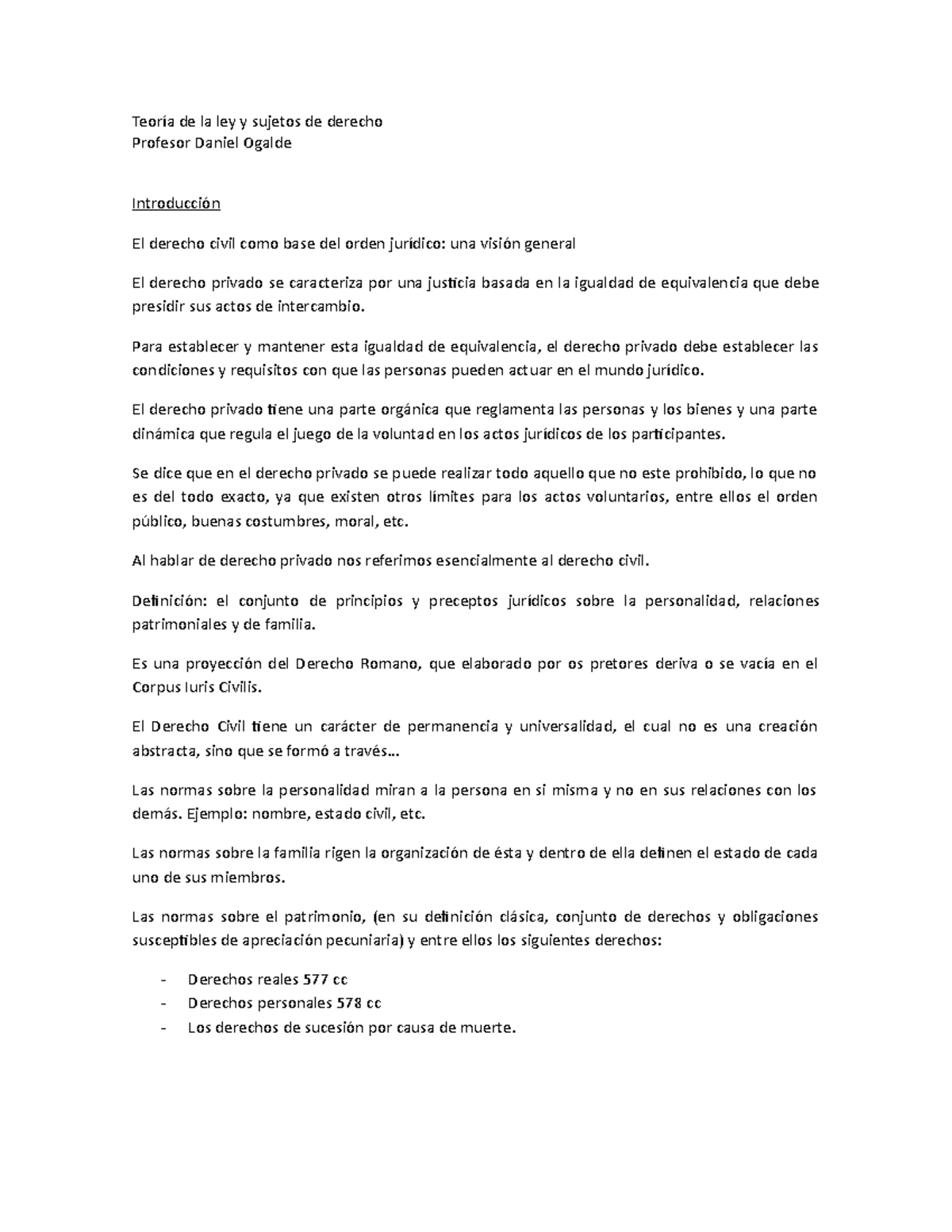 Teoría de la ley y sujetos de derecho 2 (Autoguardado) - Teoría de la ...