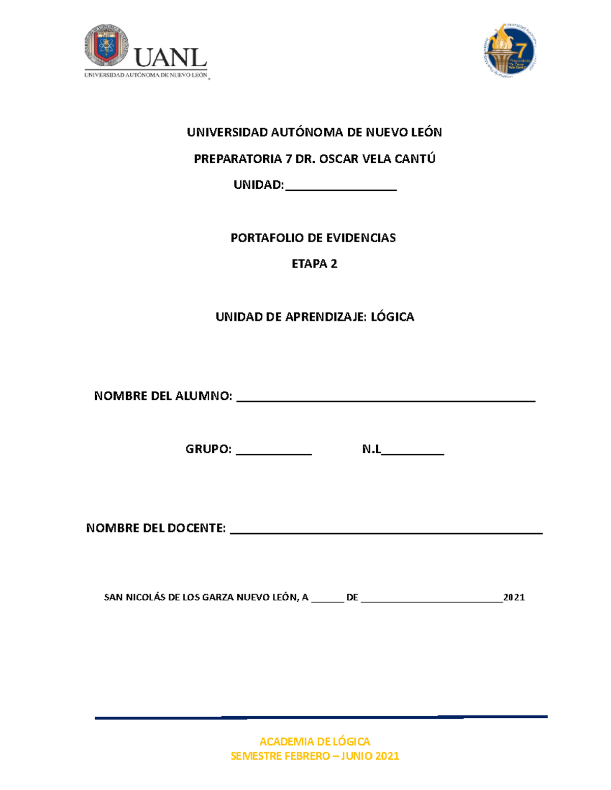 Evidencias Etapa 2 - logica - UNIVERSIDAD AUTÓNOMA DE NUEVO LEÓN ...