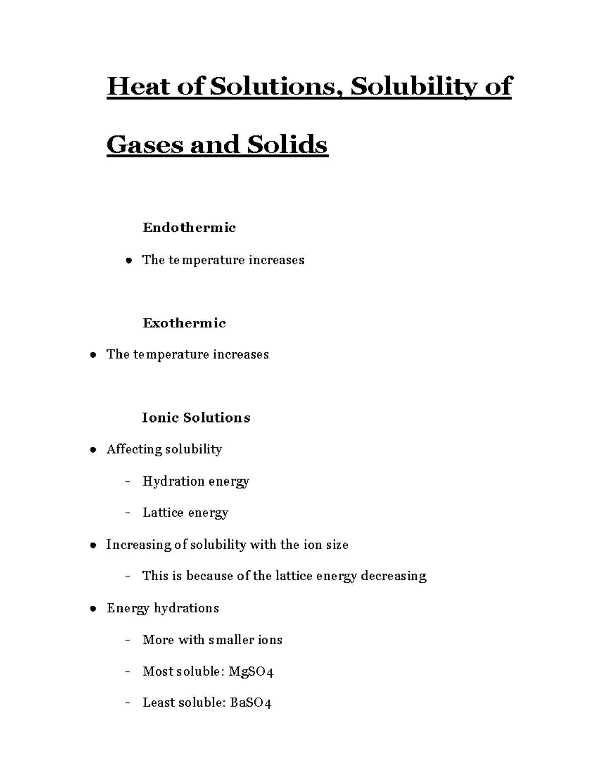 CHEM212Chapter 13 Chapter 13 Heat of Solutions, Solubility of Gases