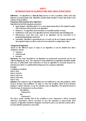 DATA Structure - UNIT-V TREES AND BINARY TREES TREES INTRODUCTION In ...