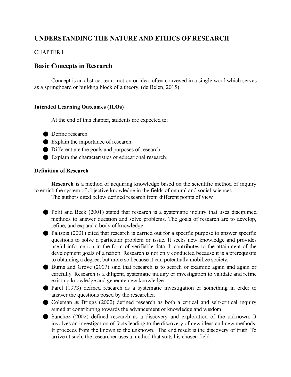 Understanding THE Nature AND Ethics OF Research - UNDERSTANDING THE ...