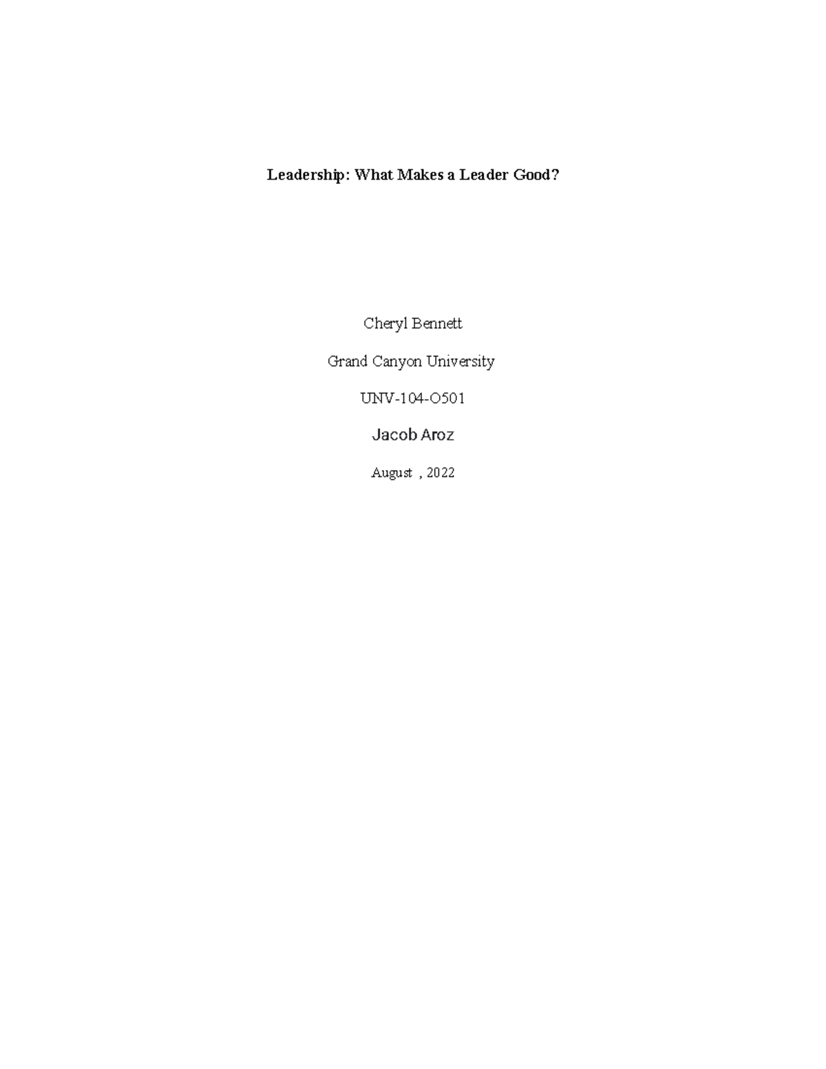 expository essay on good leadership