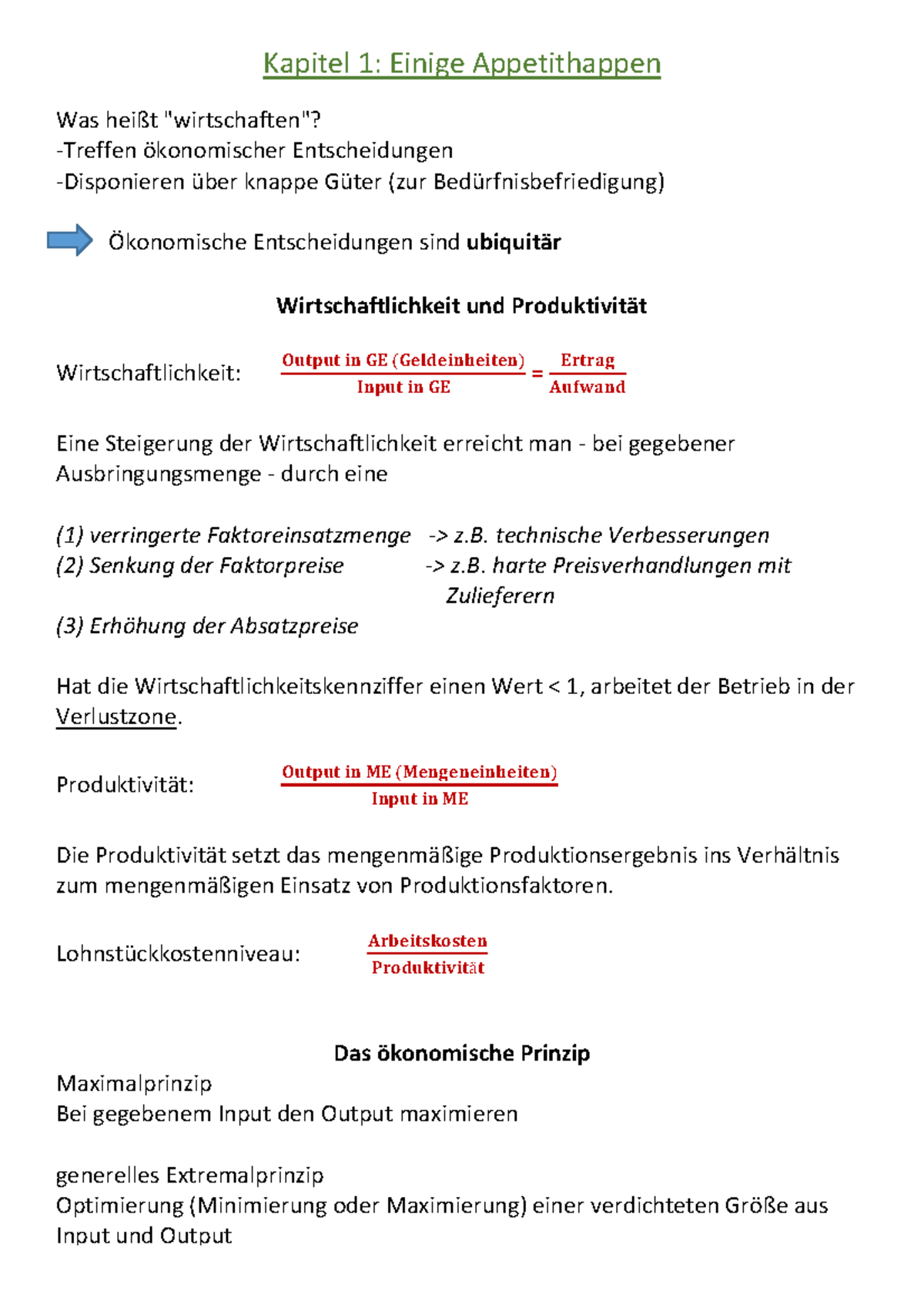 Ebwl - Zusammenfassung BWL 1: Einführung In Die ...