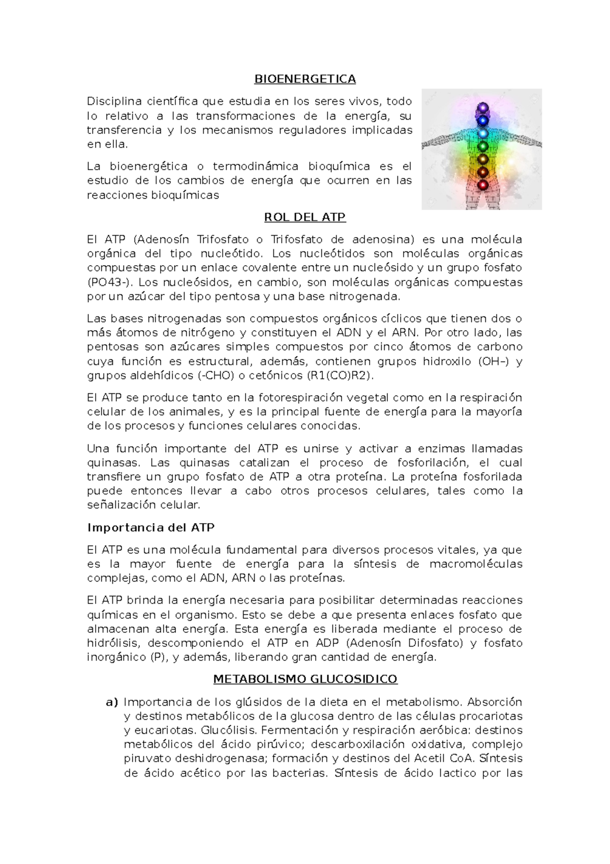 Resumen 9 - BIOENERGETICA Disciplina Científica Que Estudia En Los ...