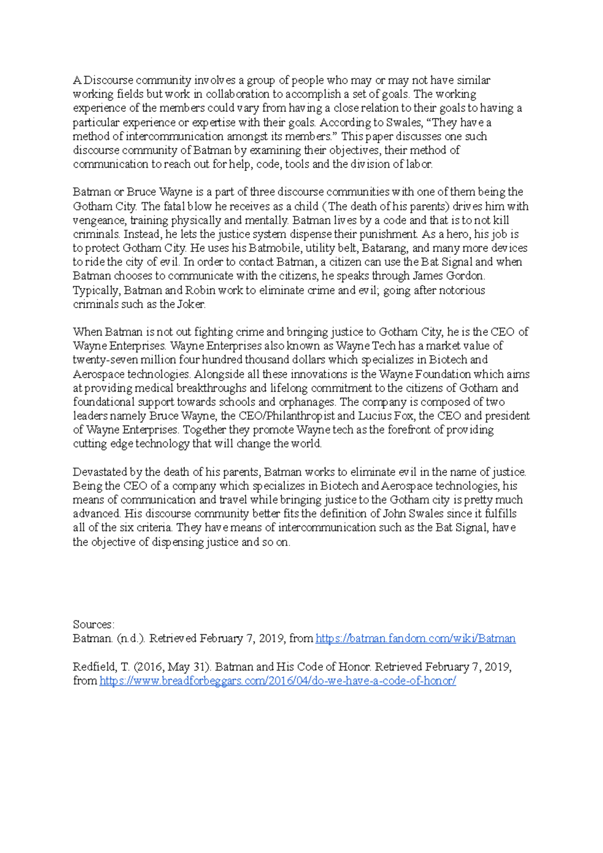 Discourse Community Rough Draft - A Discourse community involves a ...