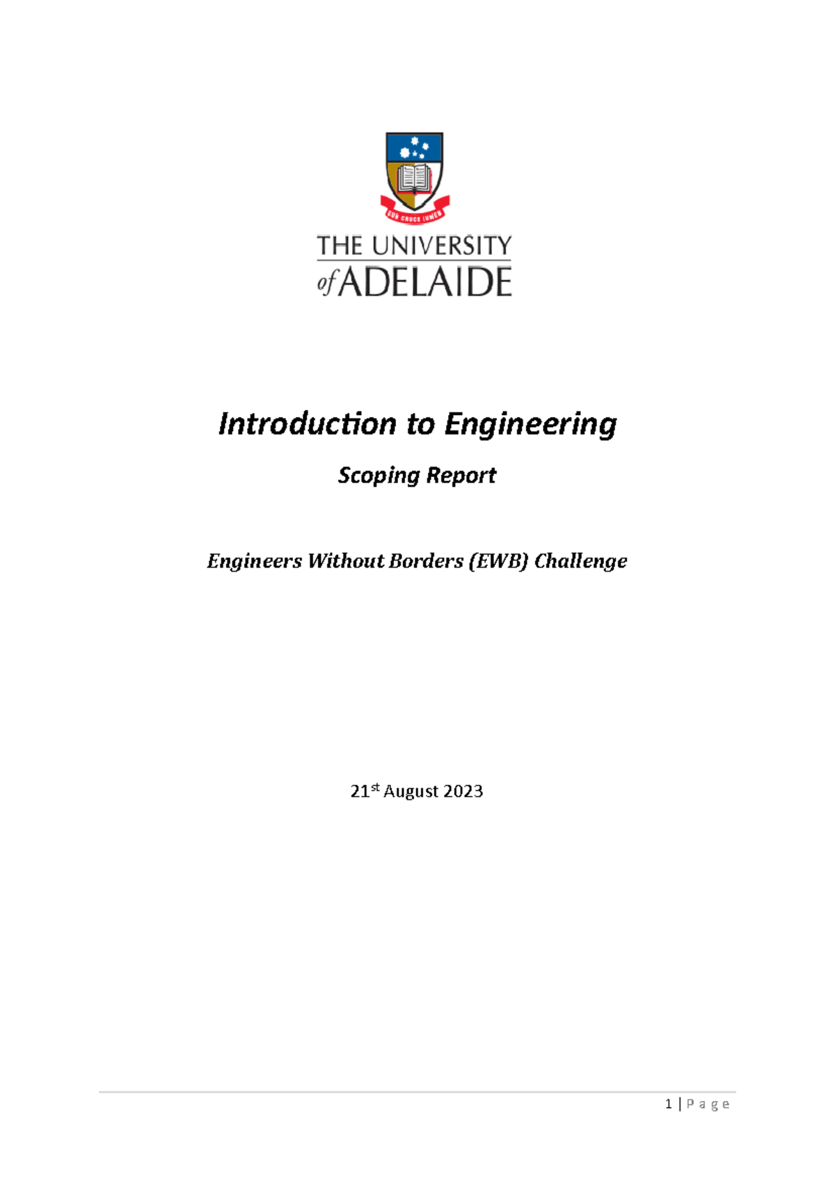 Tutorial 3 - Introduction to Engineering Scoping Report Engineers ...