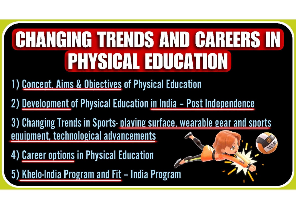 Changing trend in physical education class 11 - CHANGING TRENDS AND ...