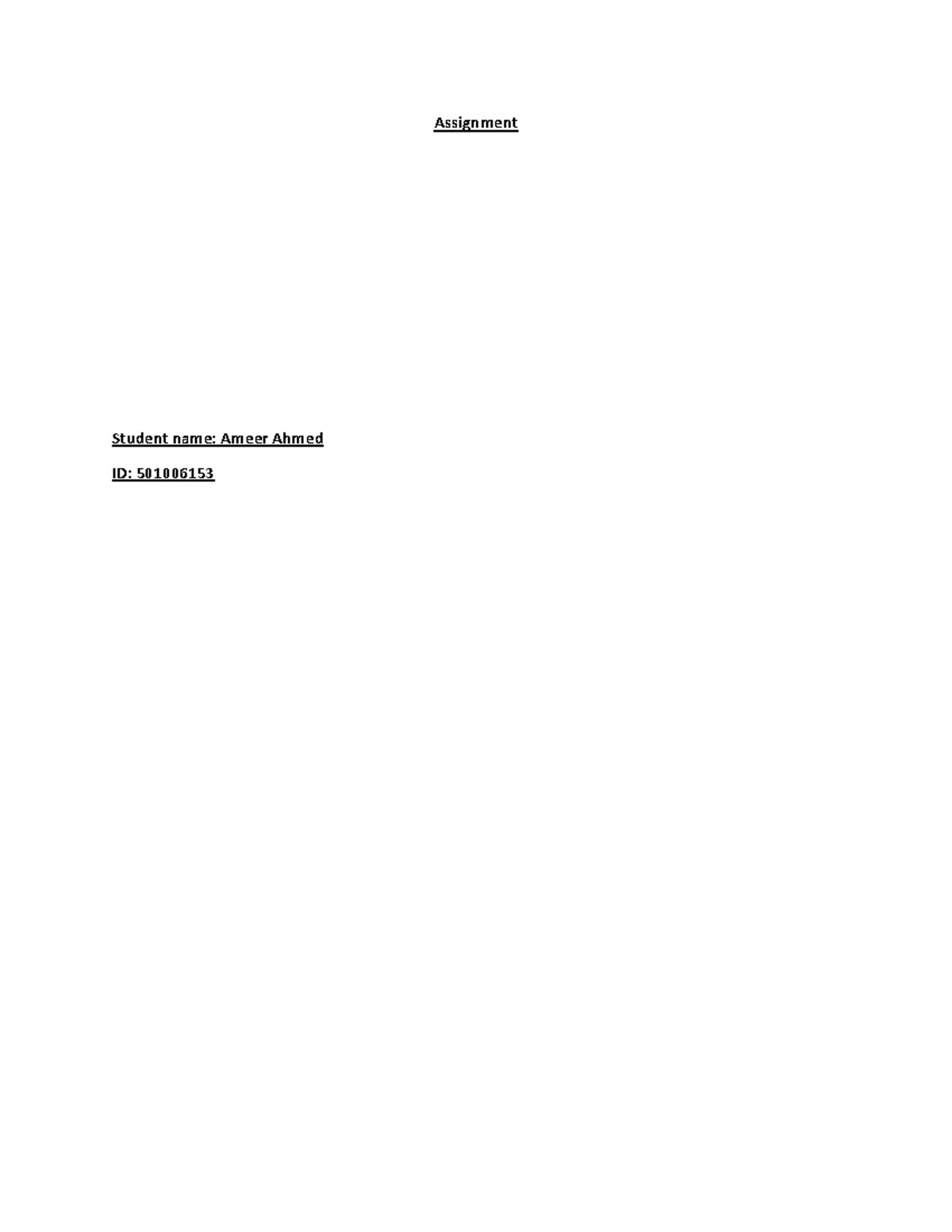 Assignment - IEEE papers - Assignment Student name: Ameer Ahmed ID ...