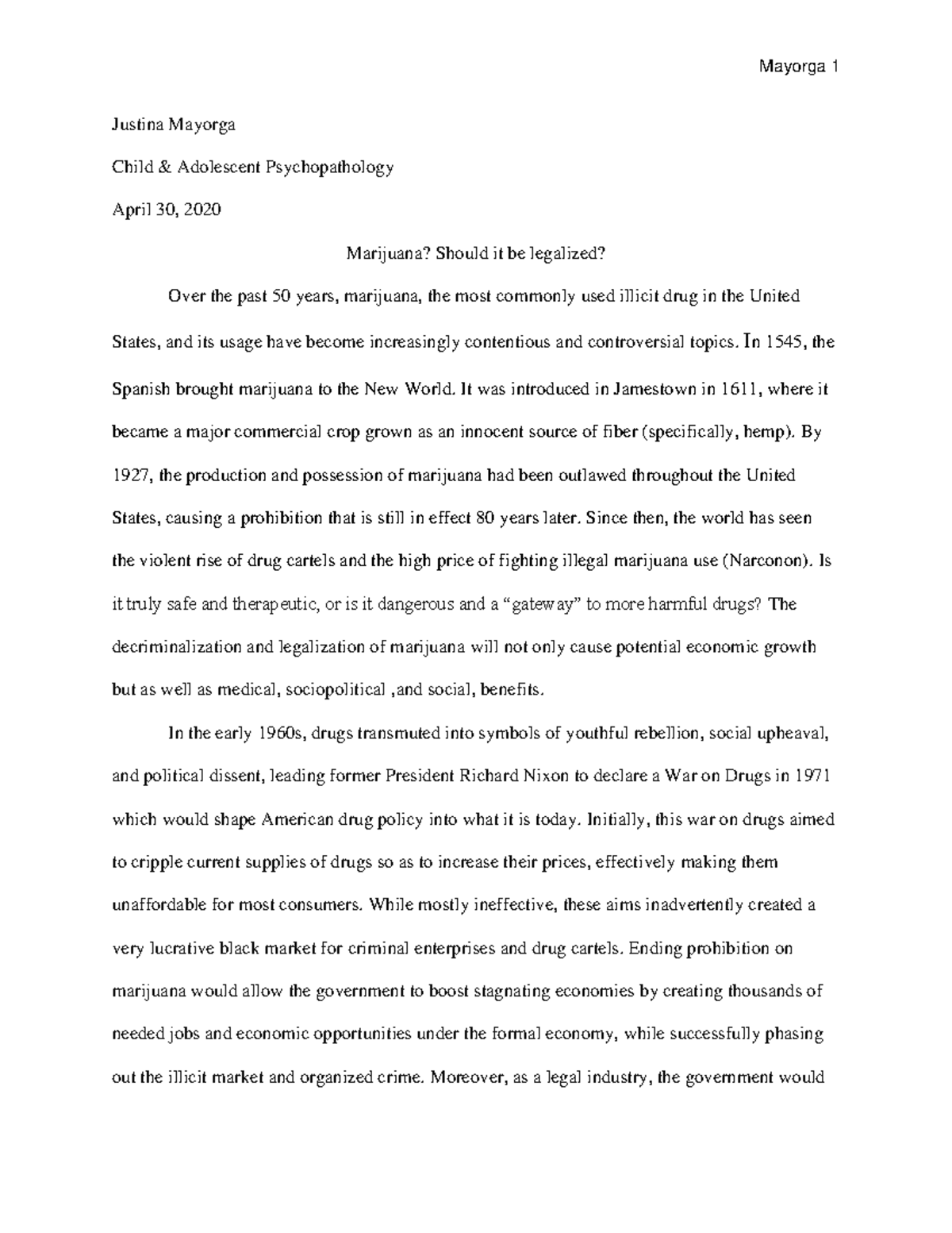 Marijuana paper cams 101 justina mayorga child adolescent psychopathology april 30 2020