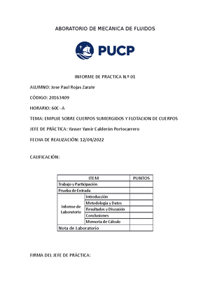 Laboratorio N°04 LMF Acuña Jeremy - LABORATORIO DE MECÁNICA DE FLUIDOS ...