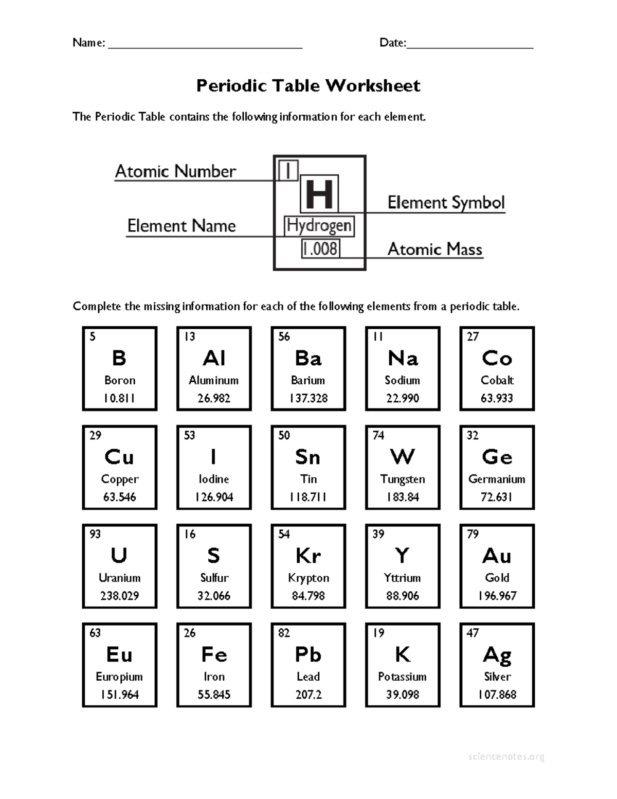 periodic-table-worksheet-key-name-date