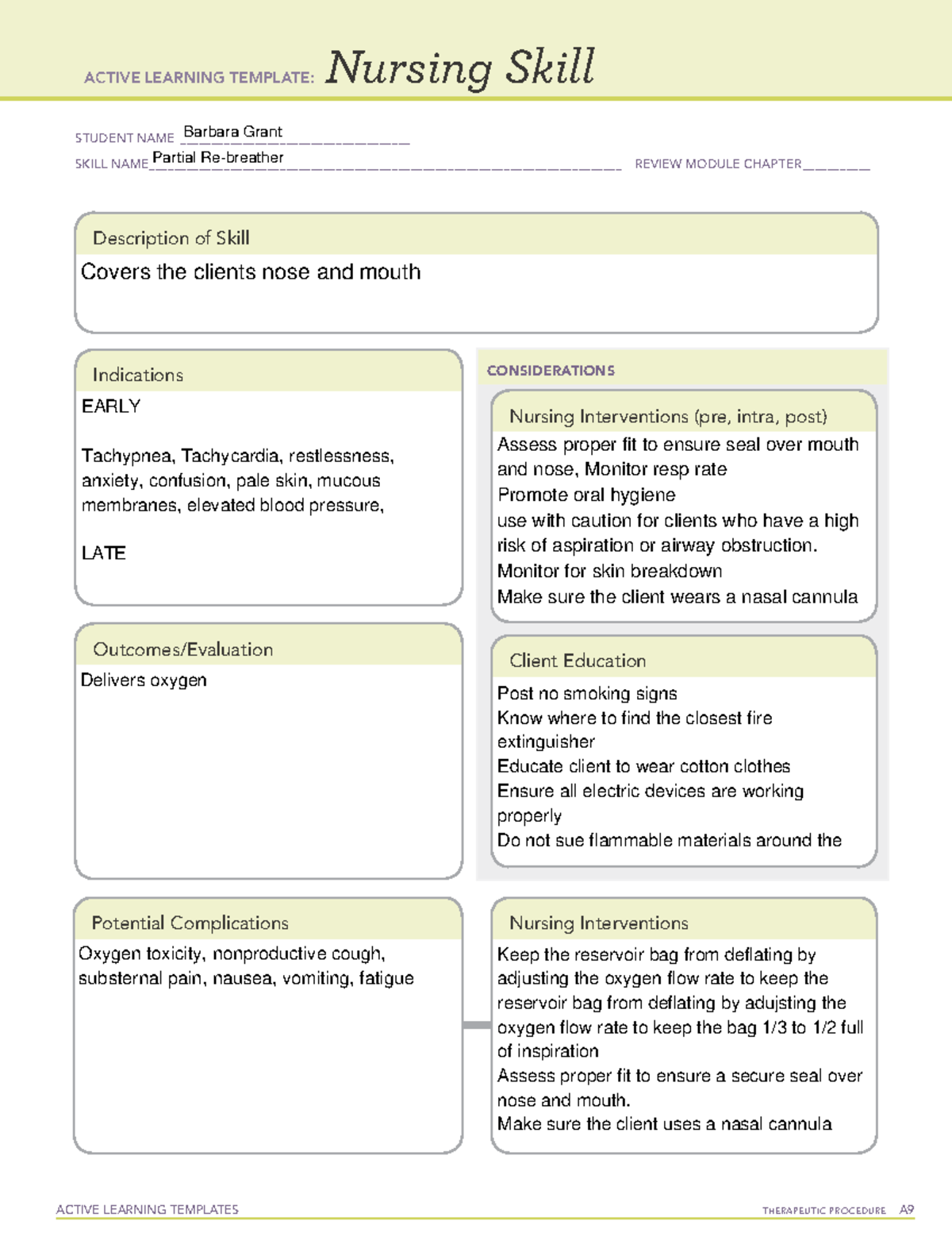 Partial Re-breather mask - ACTIVE LEARNING TEMPLATES THERAPEUTIC ...