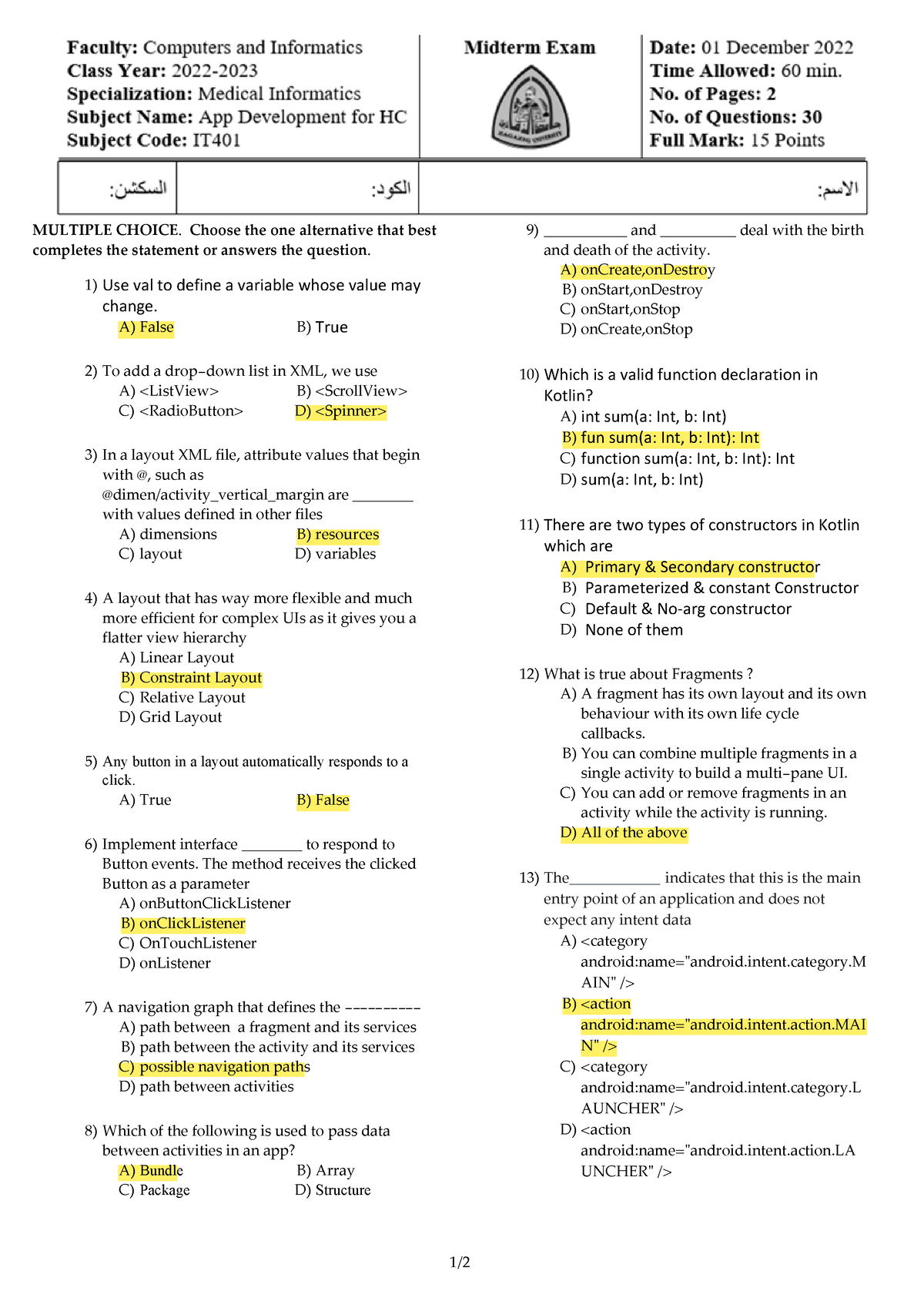 IT401 Midterm Exam 2022 2023 MULTIPLE CHOICE Choose The One   Thumb 1200 1698 